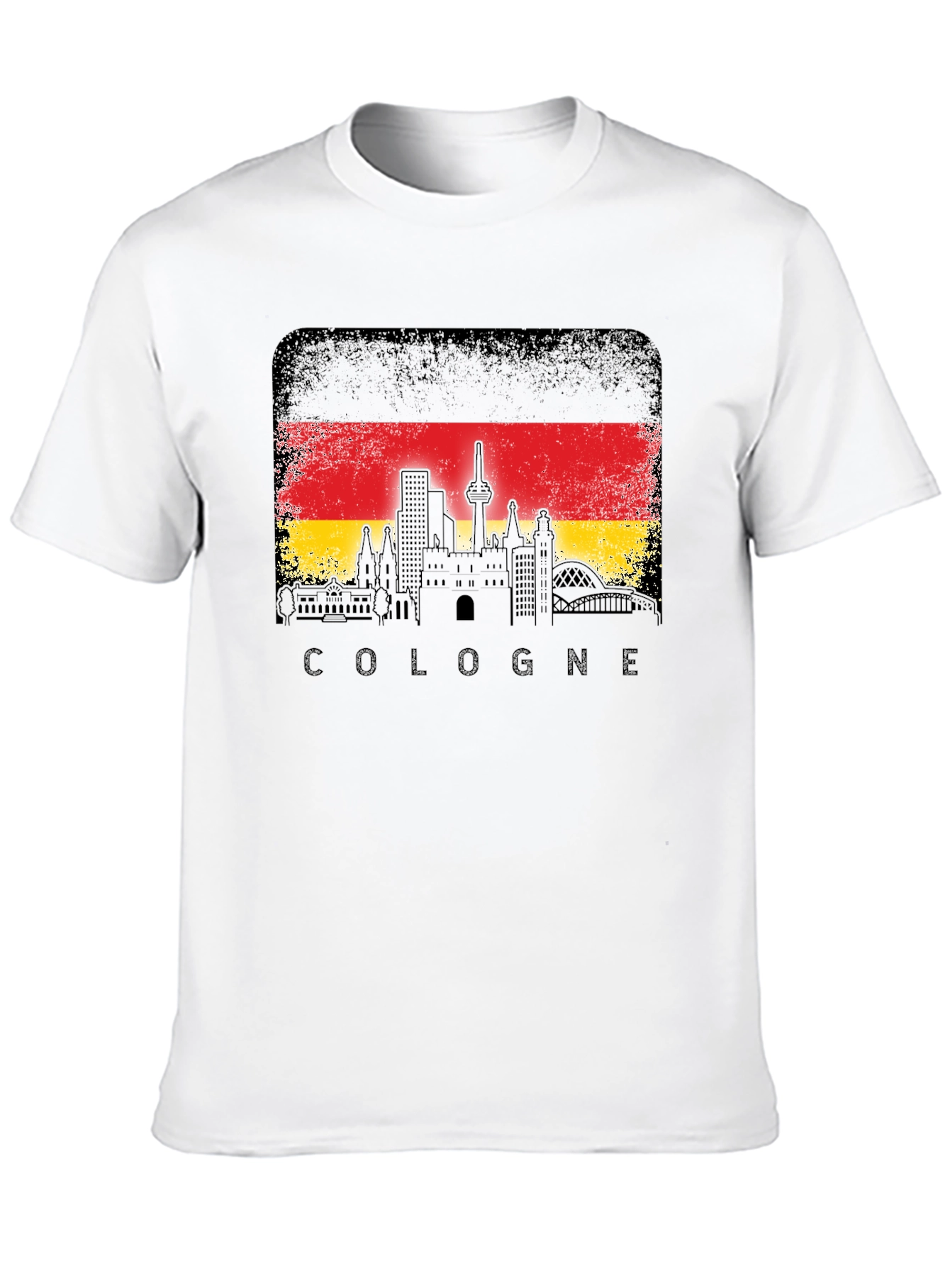 Cologne Germany Skyline Flag T-Shirt - Black