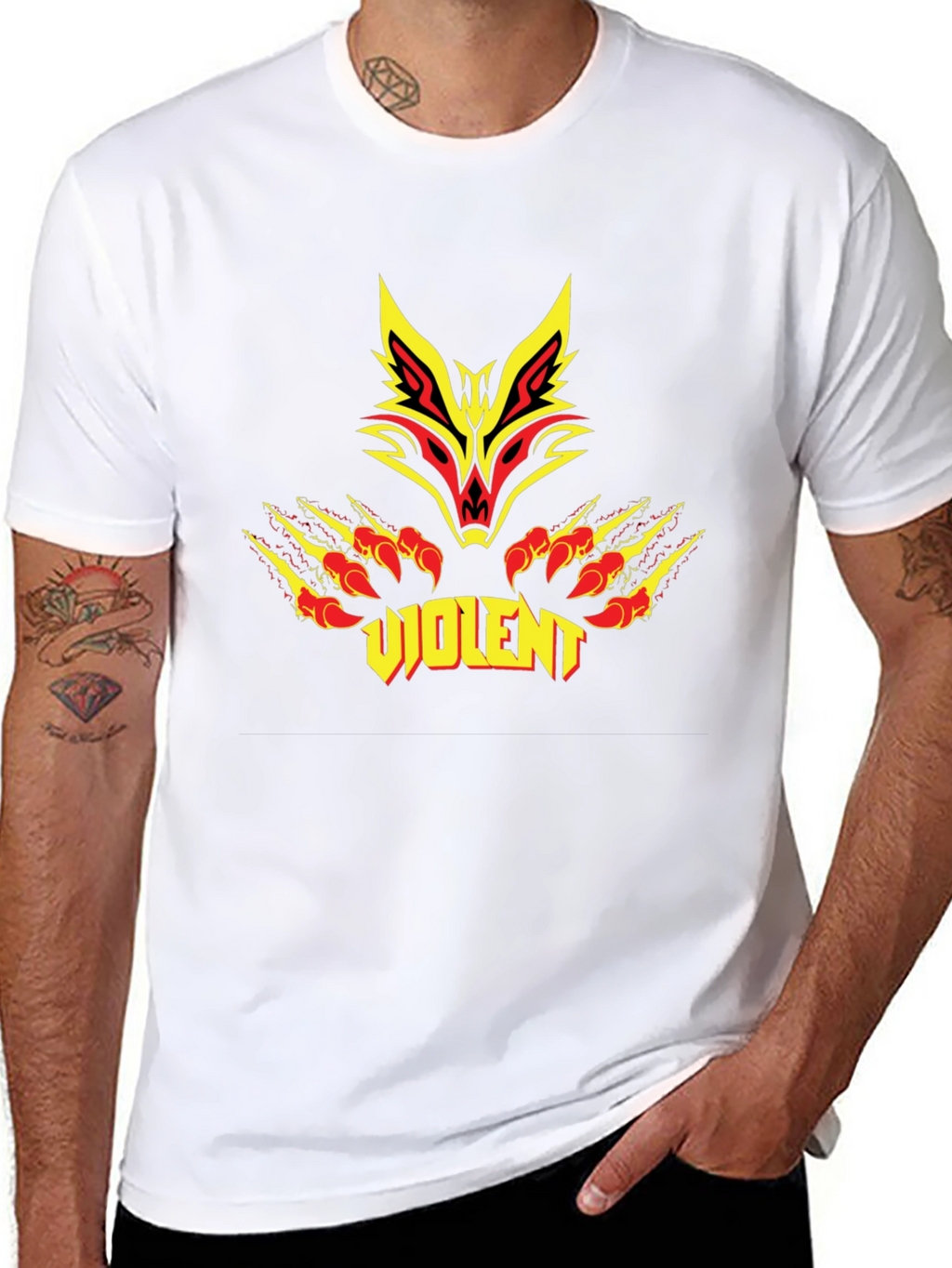 Violent Wolf Graphic Black T-Shirt