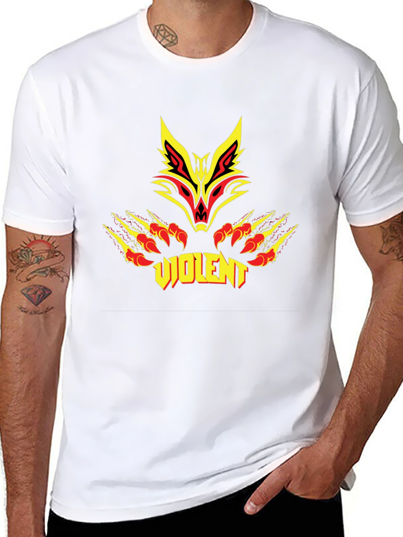 Violent Wolf Graphic Black T-Shirt