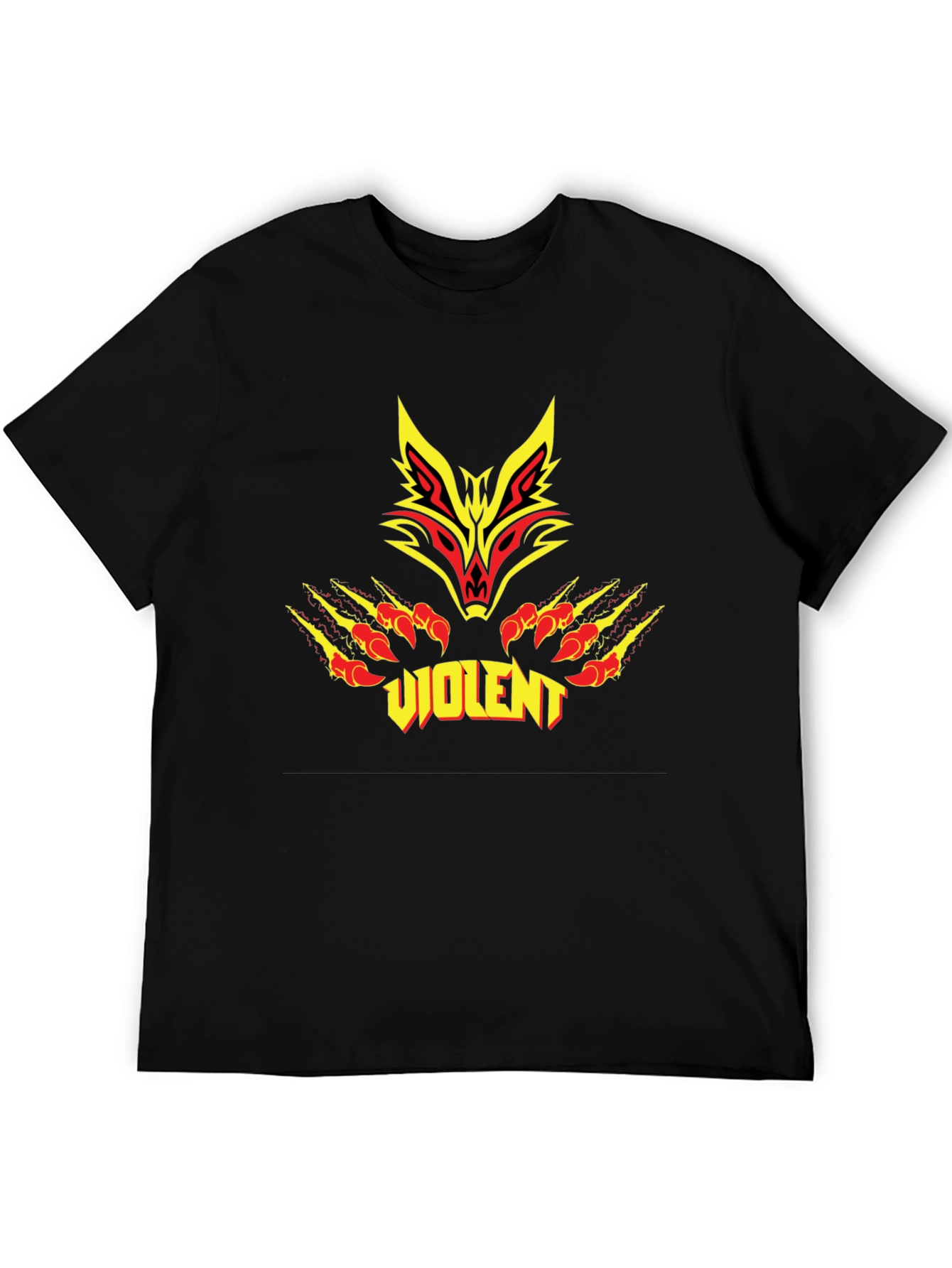 Violent Wolf Graphic Black T-Shirt
