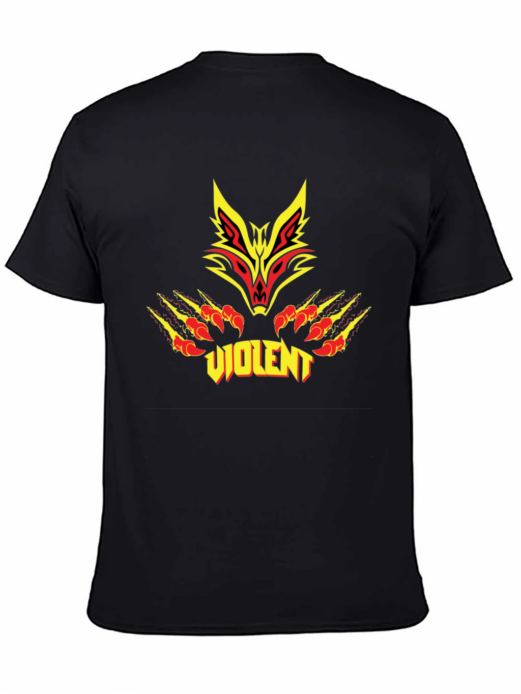 Violent Wolf Graphic Black T-Shirt