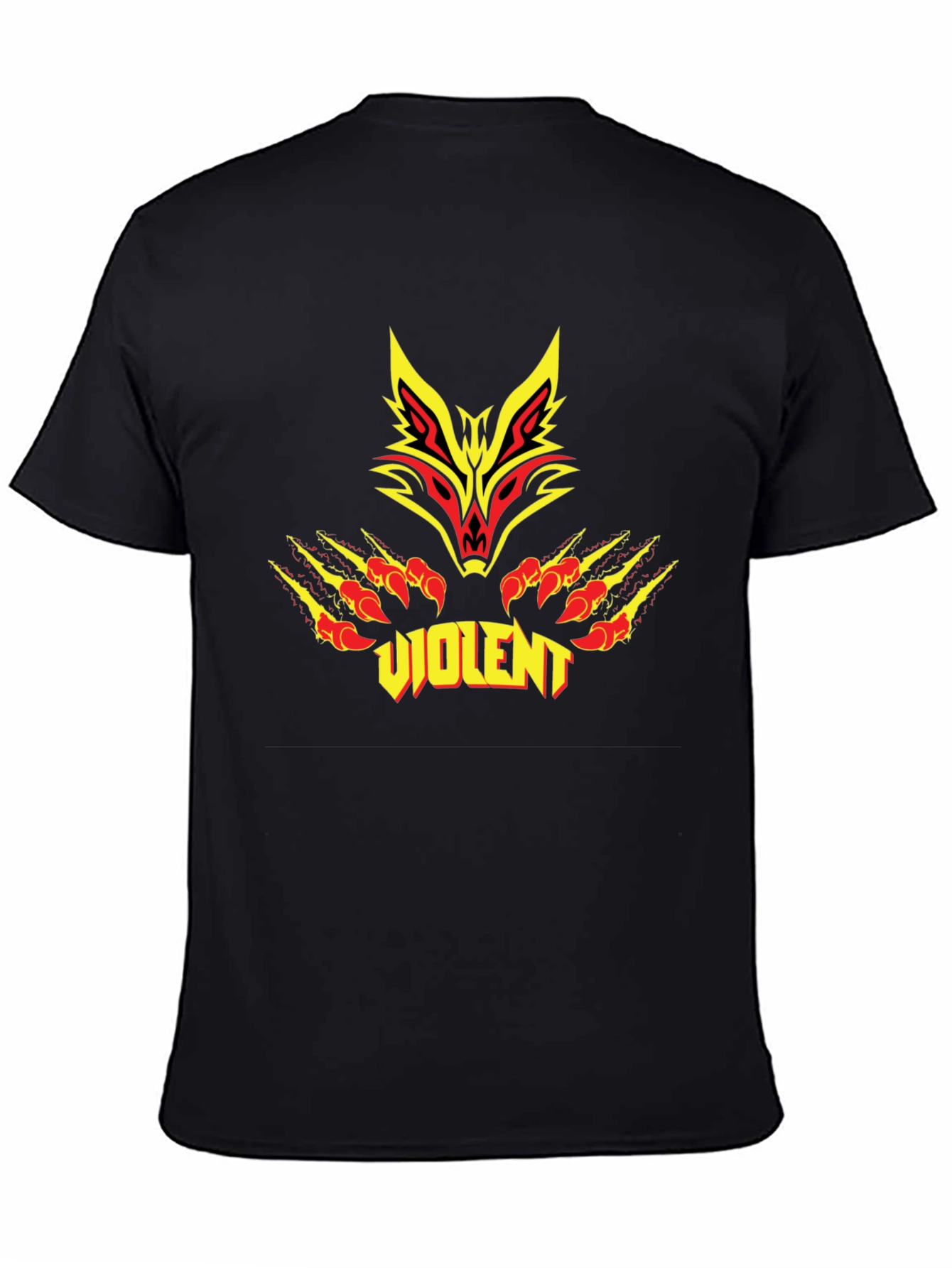 Violent Wolf Graphic Black T-Shirt