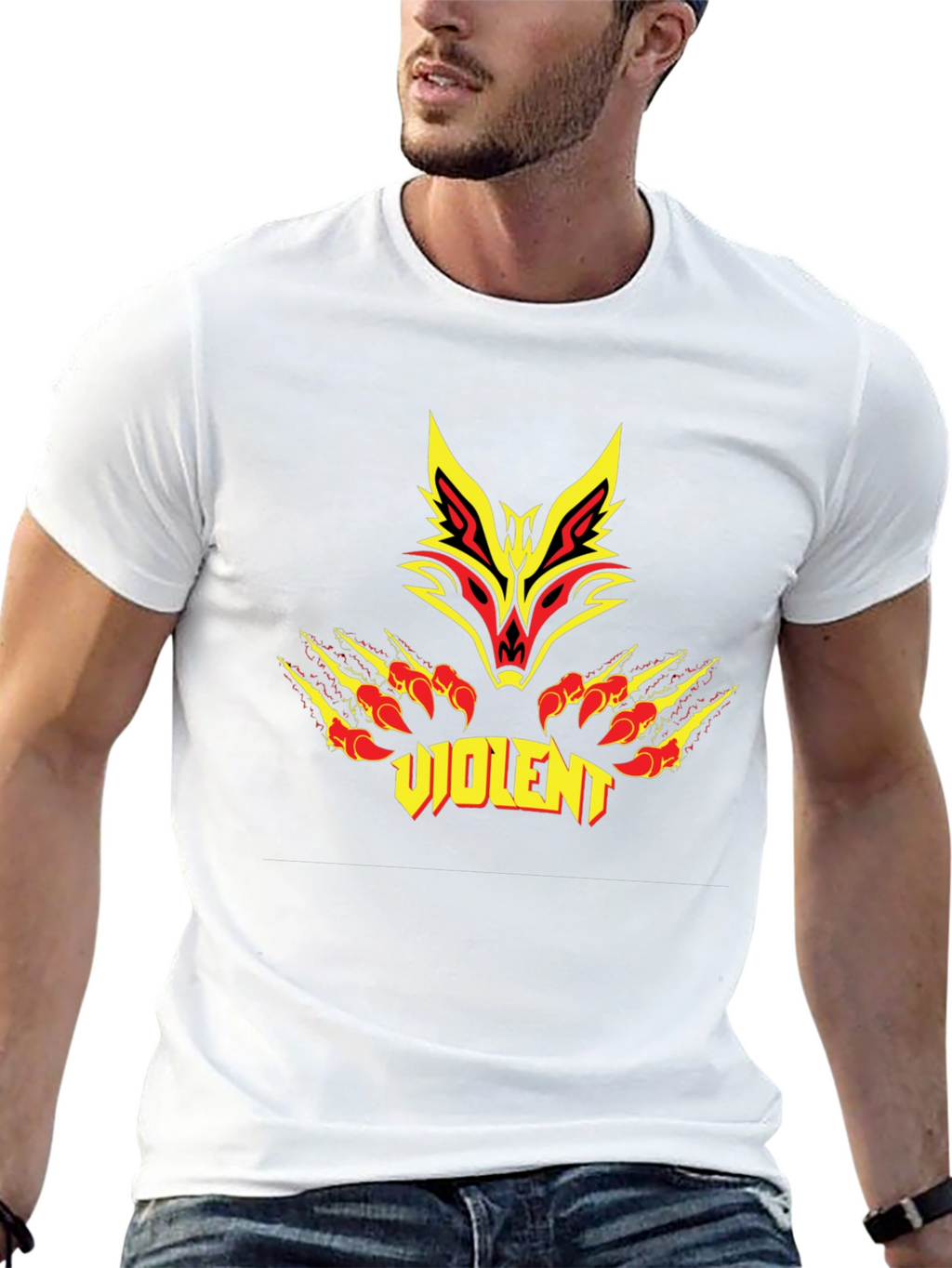 Violent Wolf Graphic Black T-Shirt