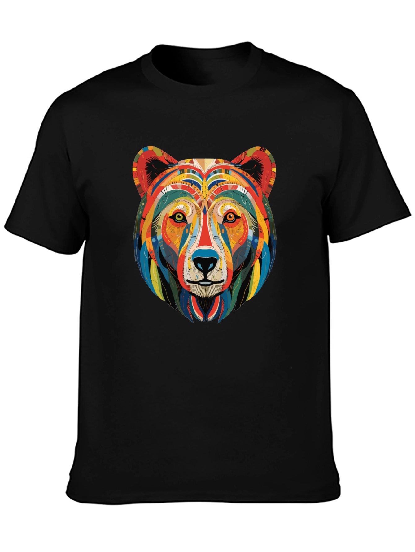 Colorful Geometric Bear Graphic Tee