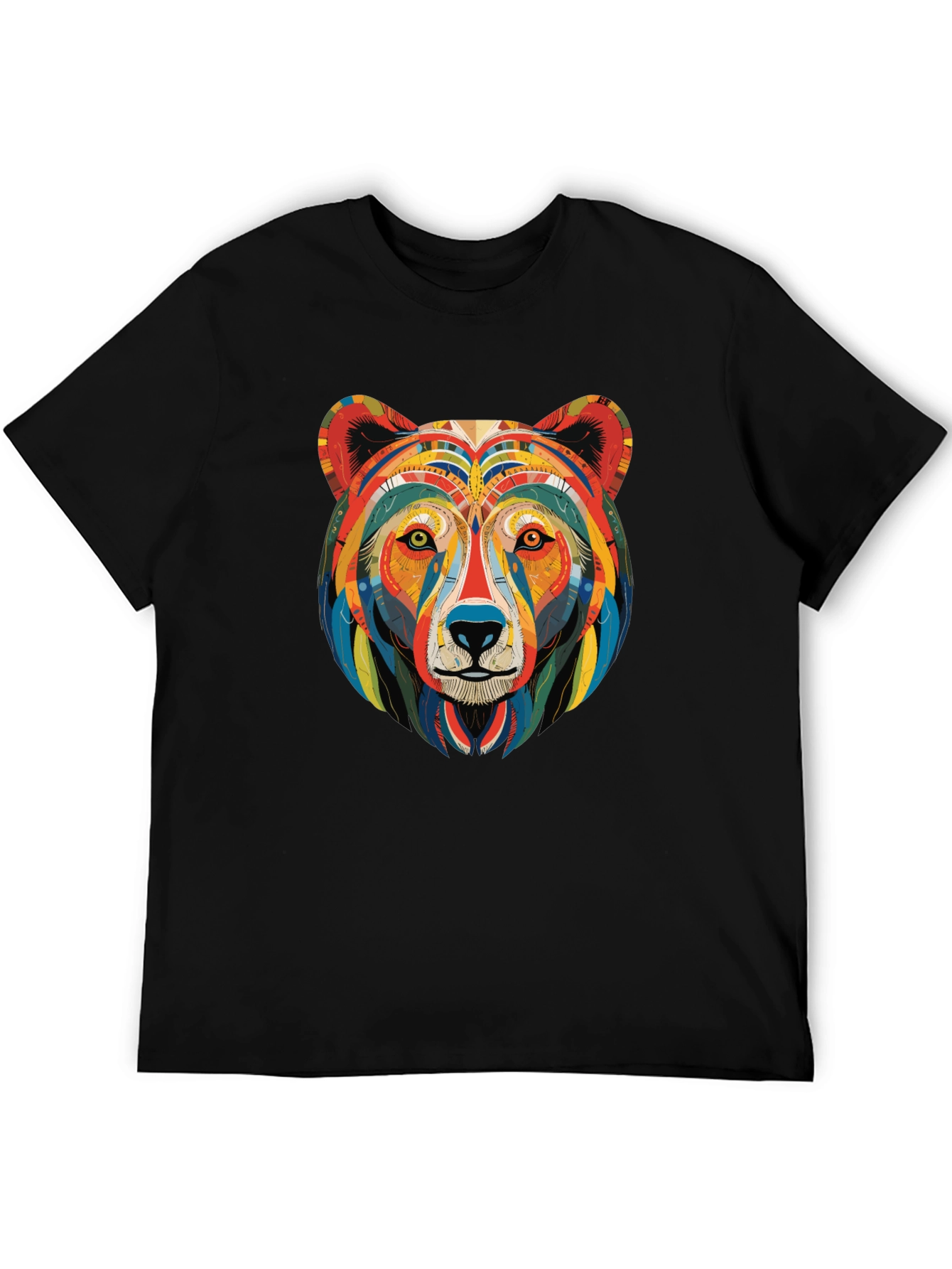 Colorful Geometric Bear Graphic Tee