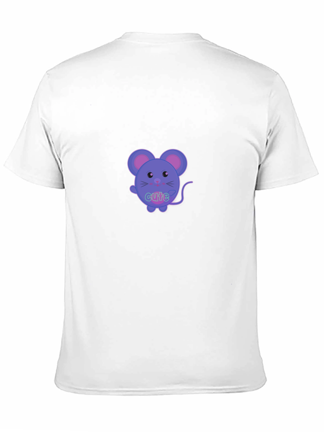 Cute Cartoon Mouse Graphic T-Shirt - Black