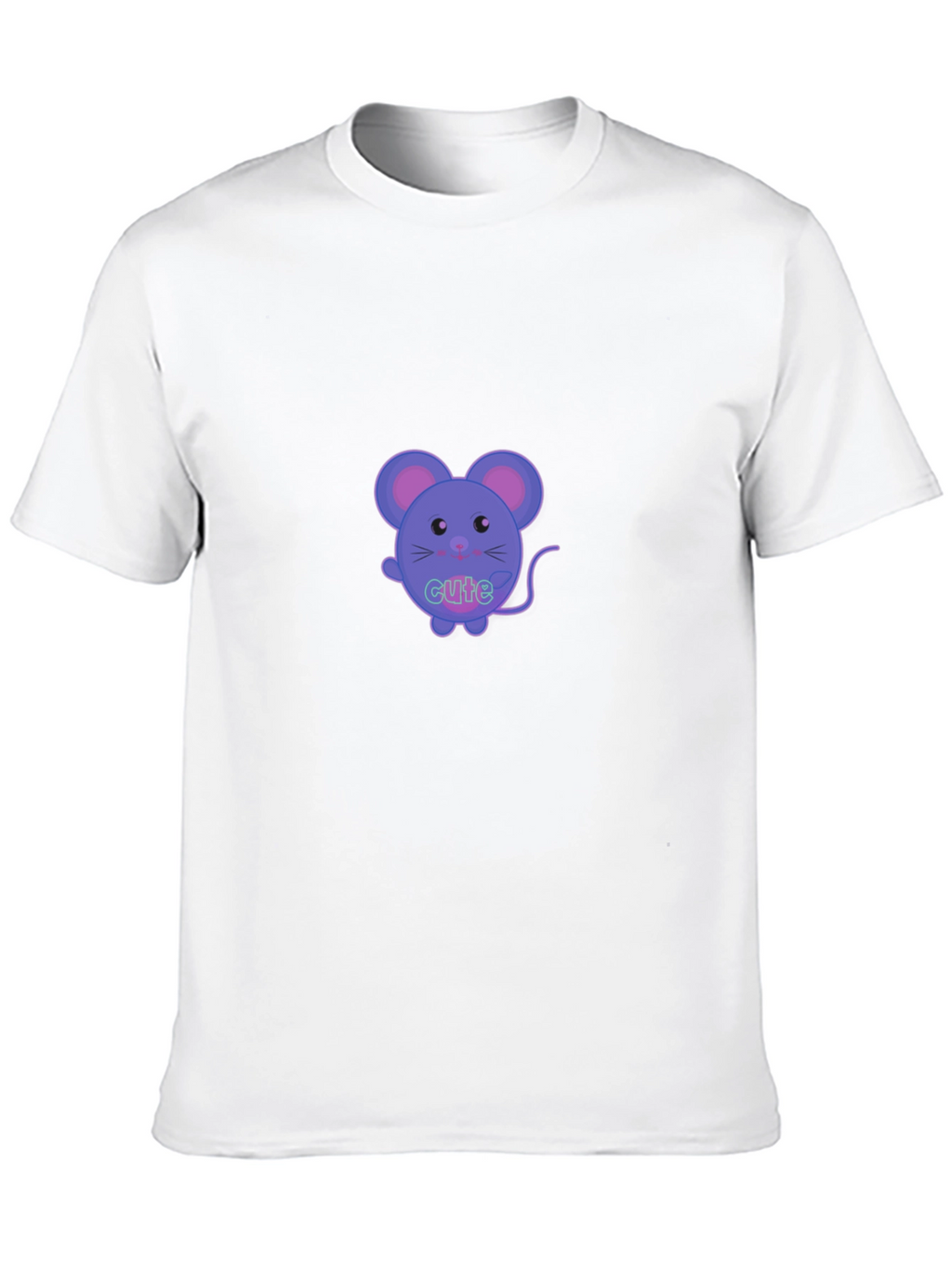 Cute Cartoon Mouse Graphic T-Shirt - Black