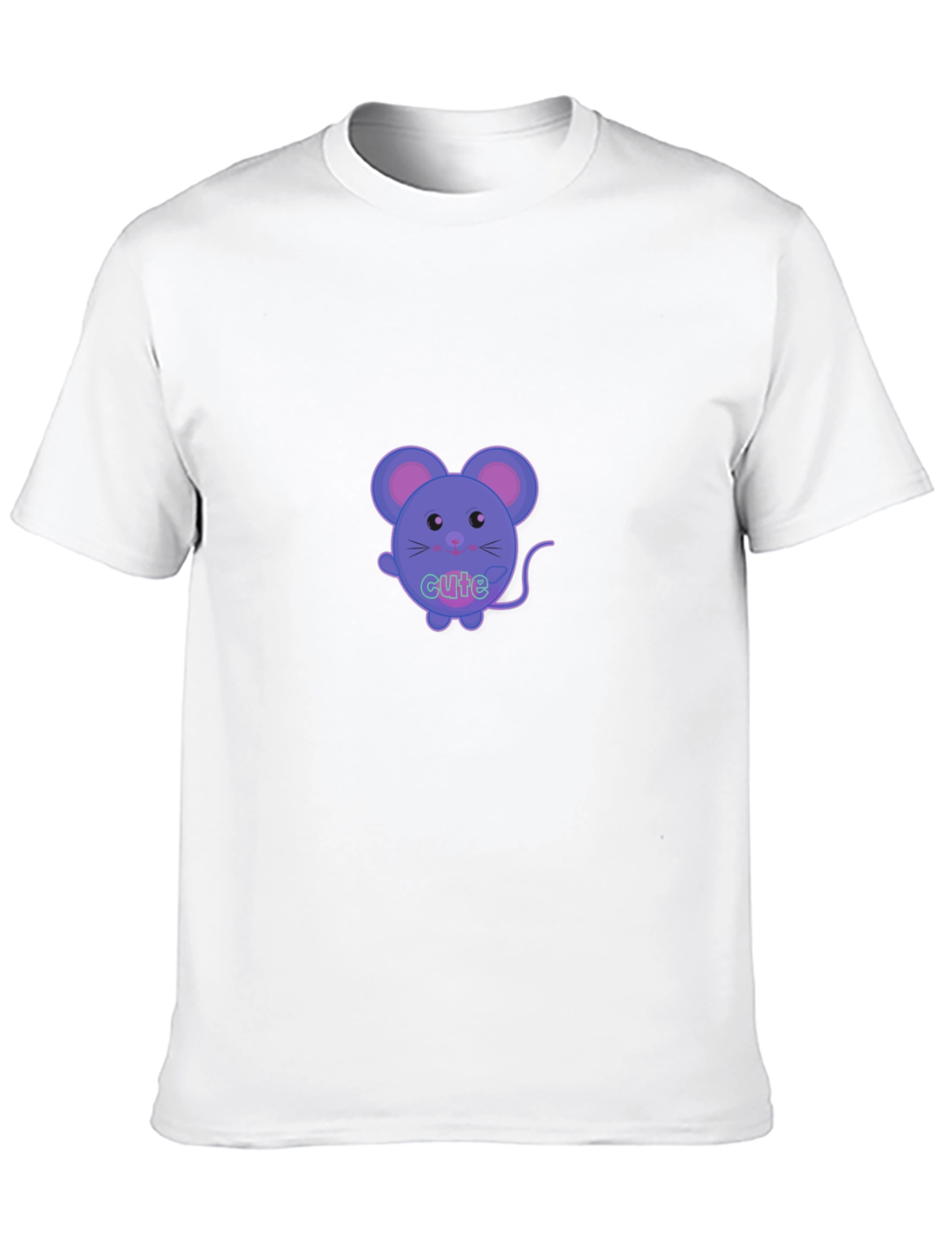 Cute Cartoon Mouse Graphic T-Shirt - Black