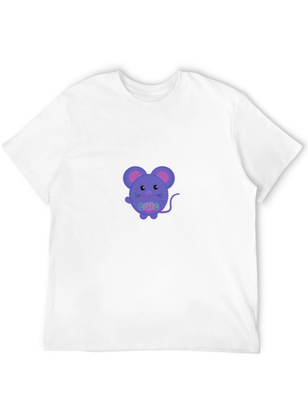 Cute Cartoon Mouse Graphic T-Shirt - Black