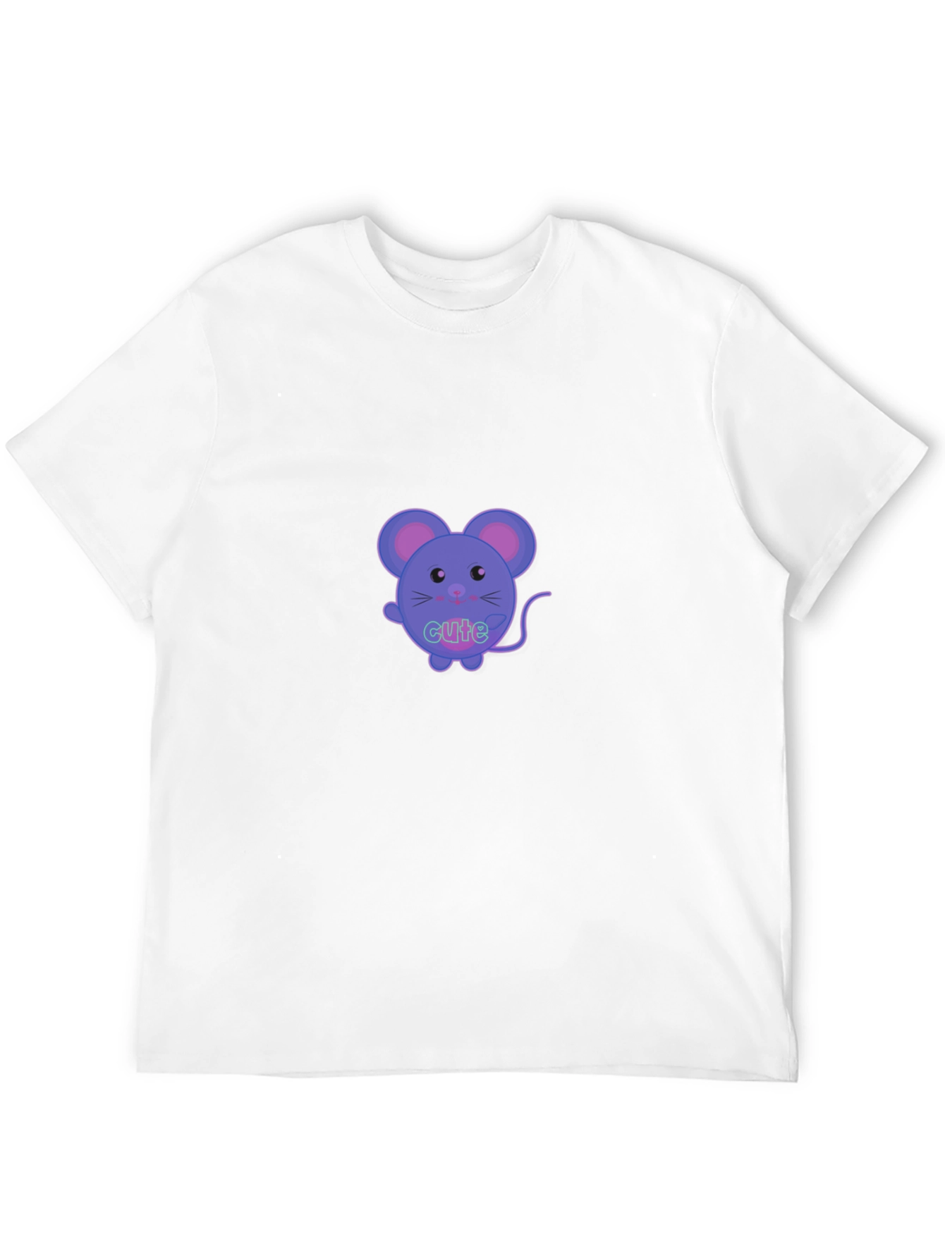 Cute Cartoon Mouse Graphic T-Shirt - Black