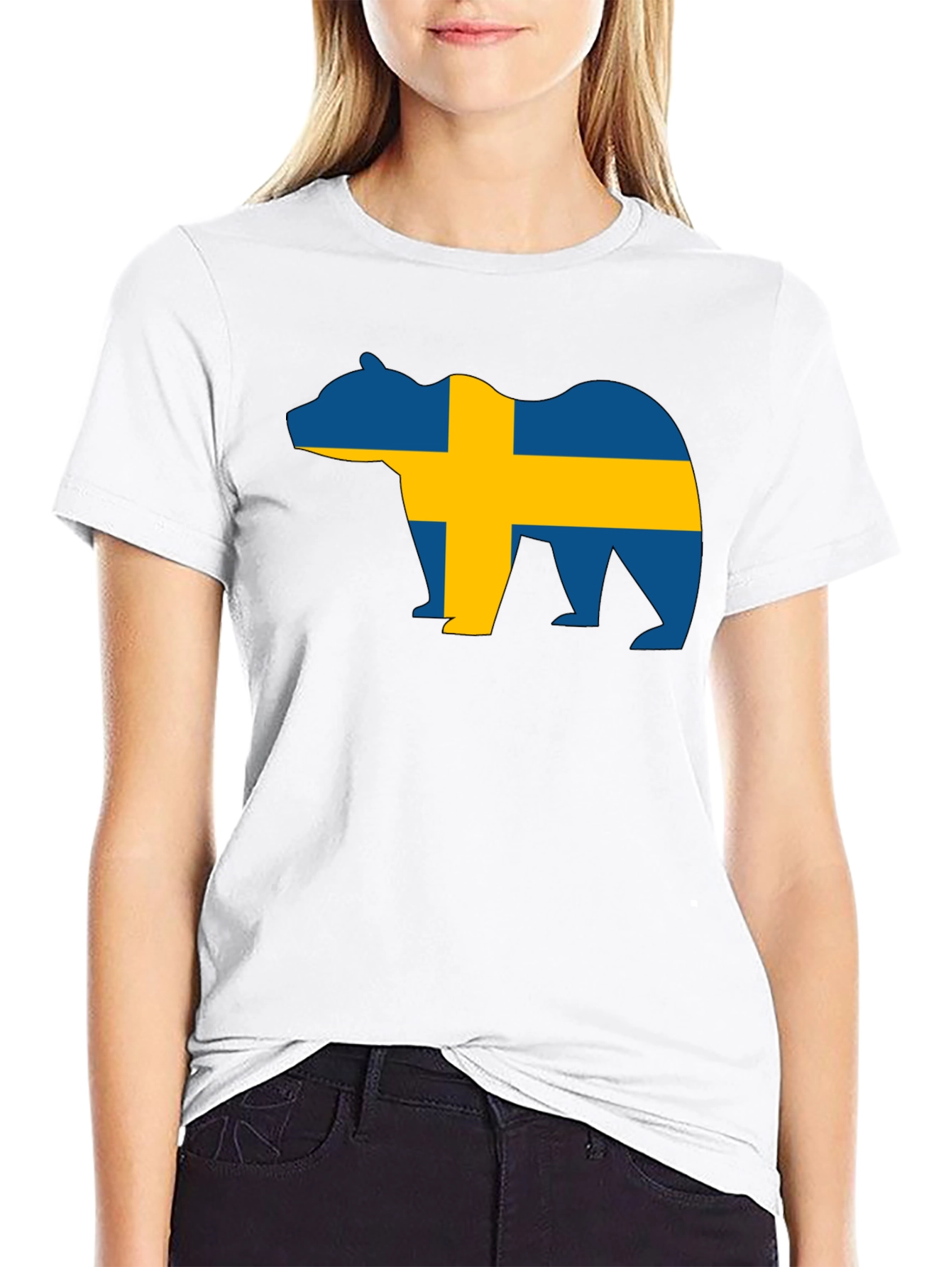 Sweden Flag Bear Graphic T-Shirt