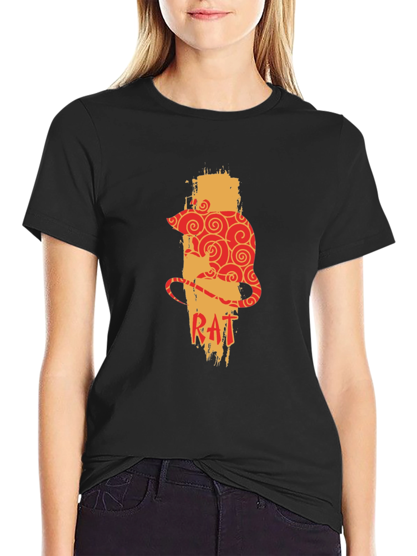 Rat Zodiac Graphic Print Mens T-Shirt