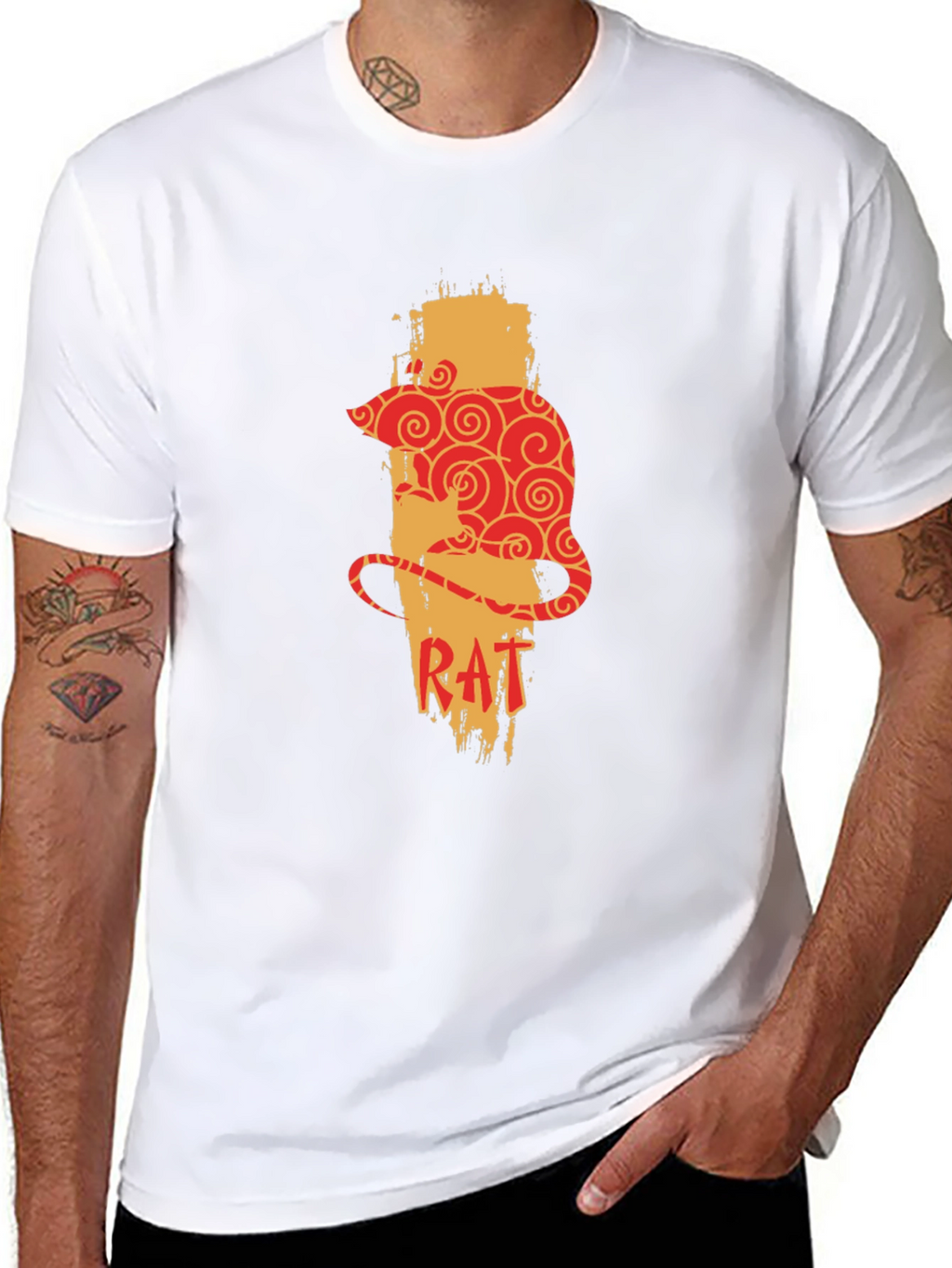 Rat Zodiac Graphic Print Mens T-Shirt