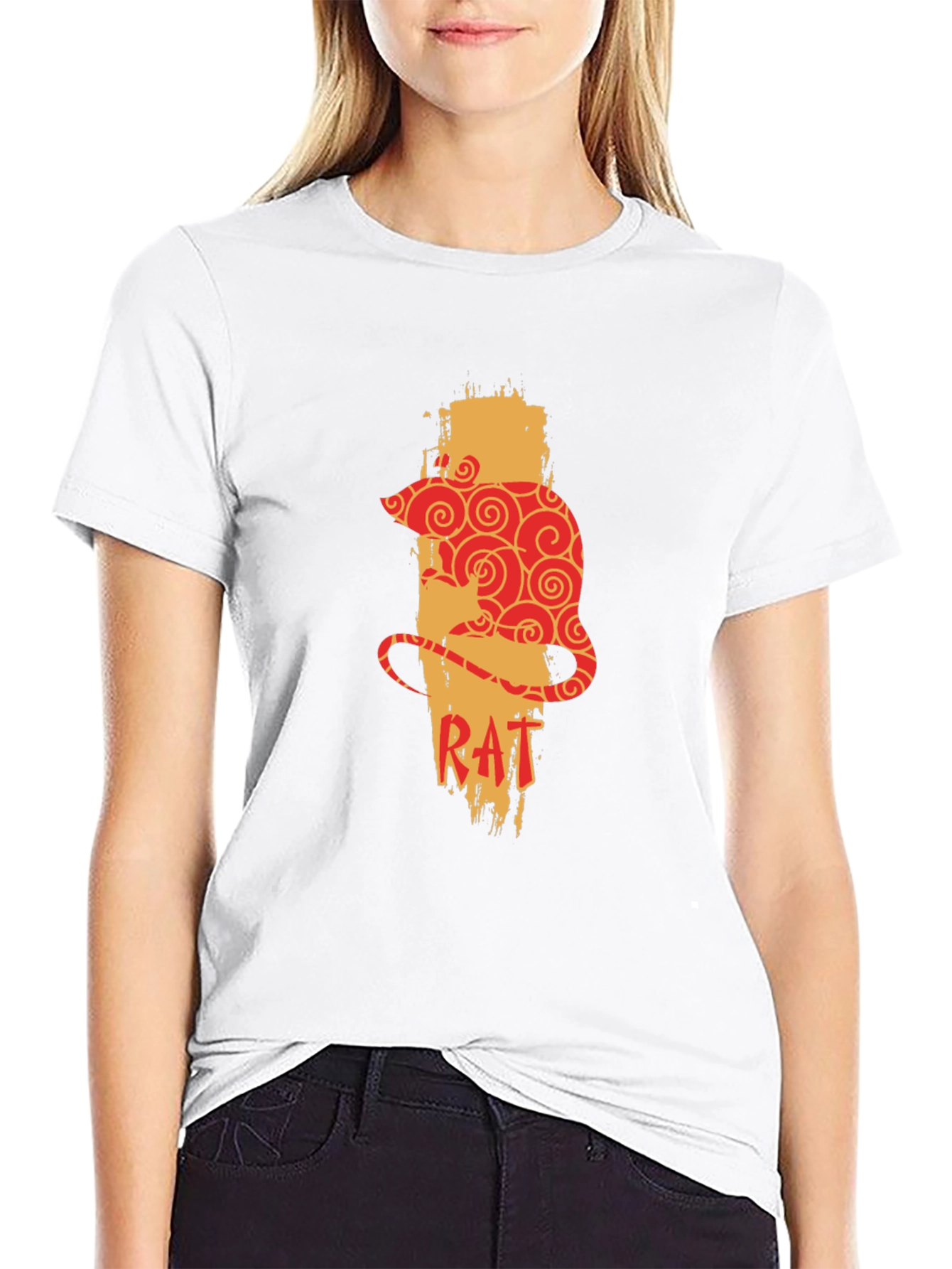 Rat Zodiac Graphic Print Mens T-Shirt
