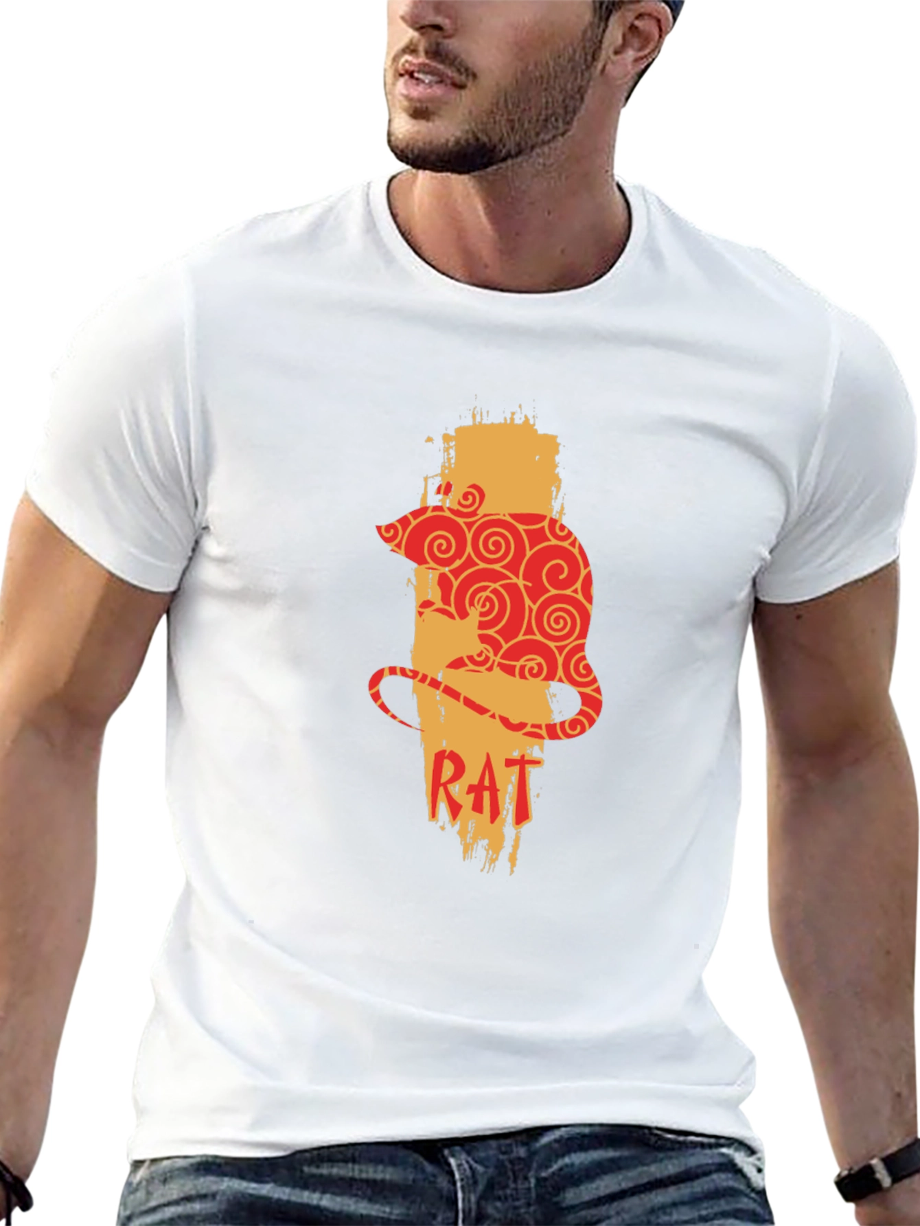 Rat Zodiac Graphic Print Mens T-Shirt