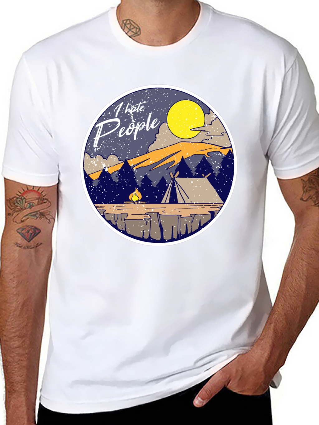 I Hate People Camping T-Shirt Introvert Tee