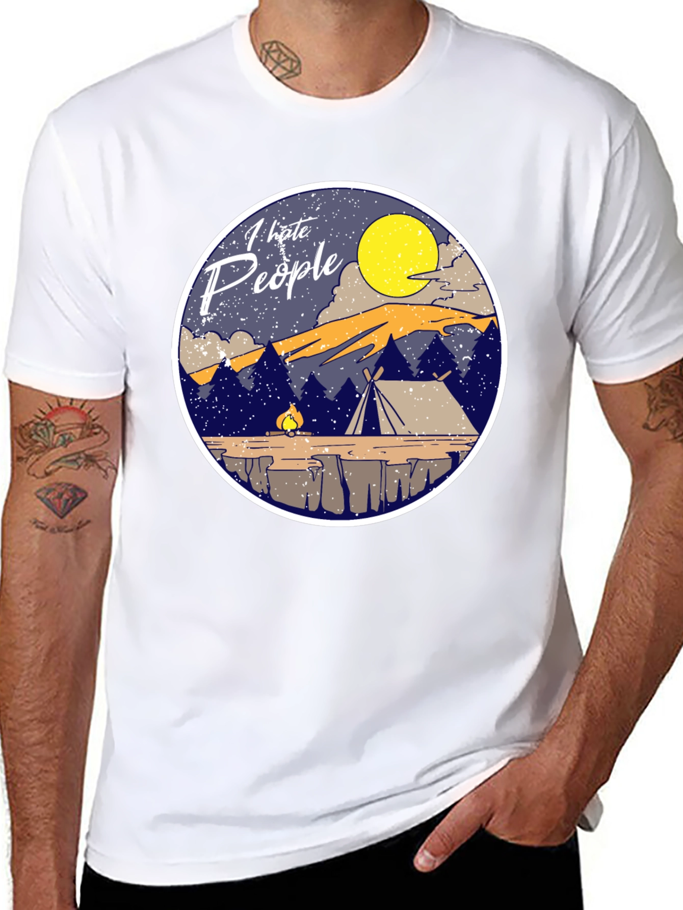 I Hate People Camping T-Shirt Introvert Tee