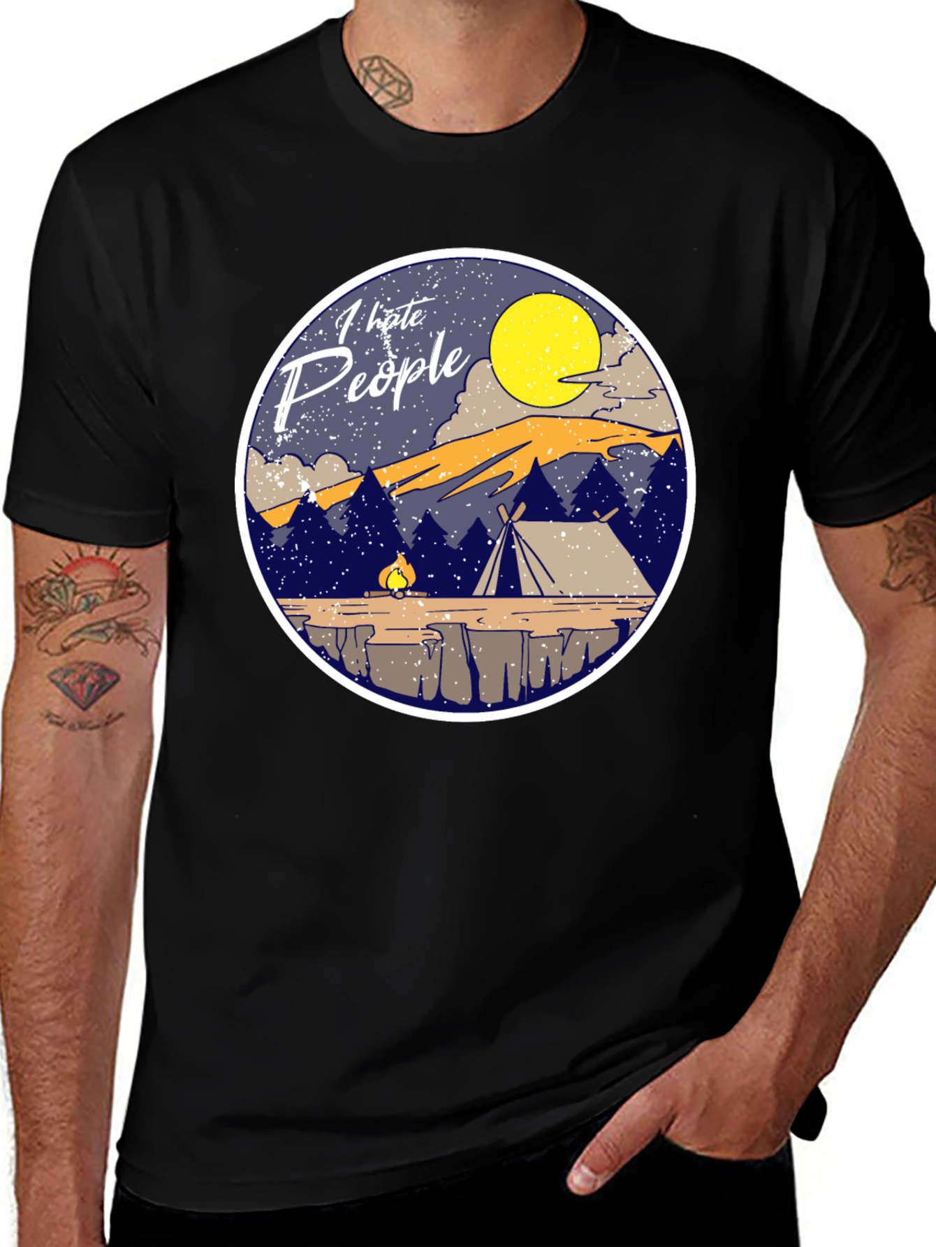 I Hate People Camping T-Shirt Introvert Tee