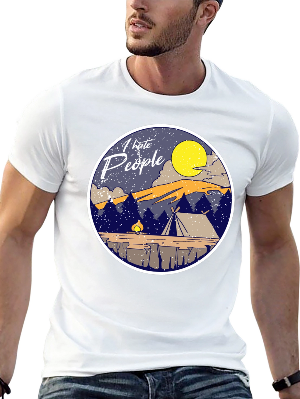 I Hate People Camping T-Shirt Introvert Tee