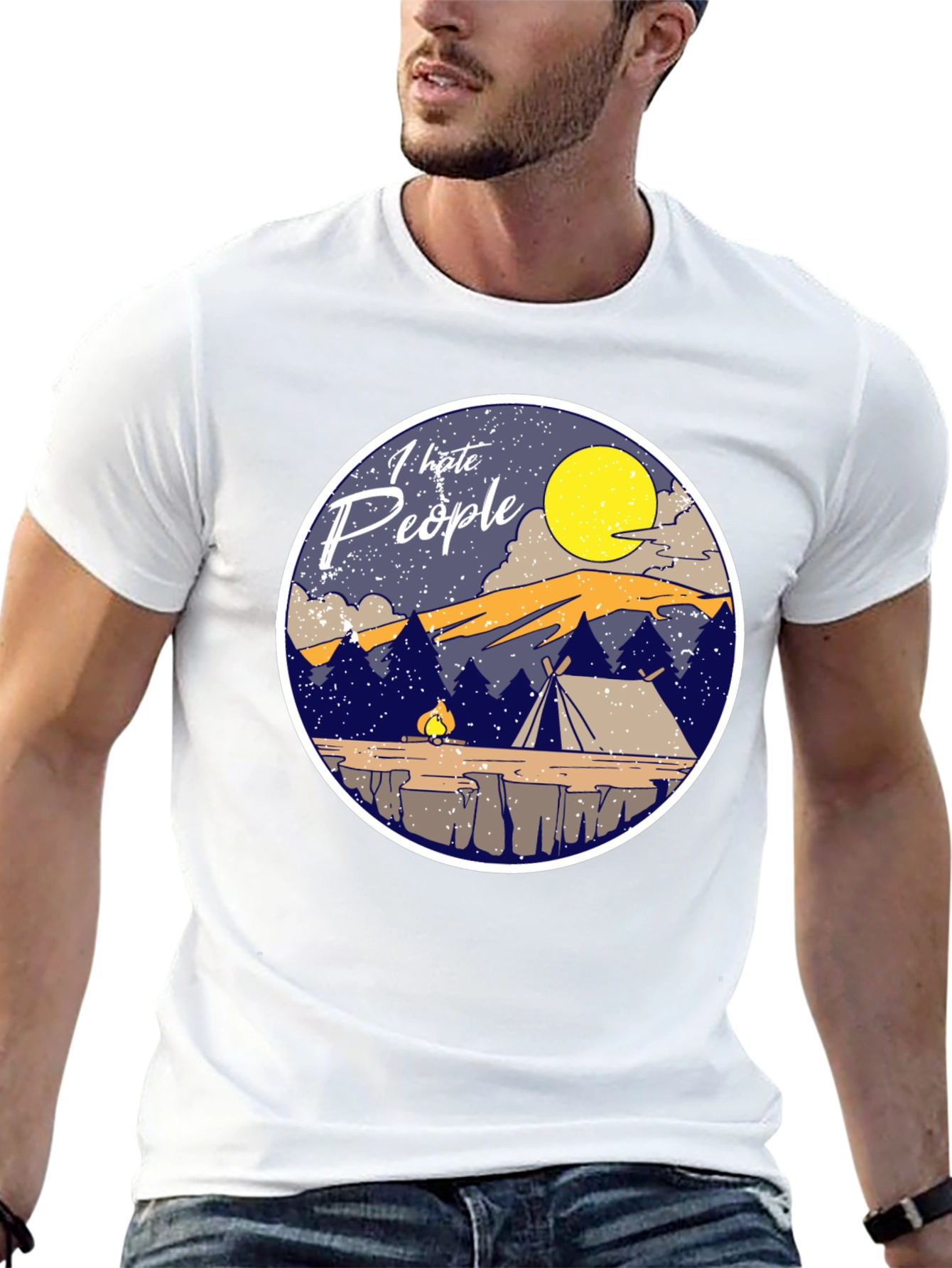 I Hate People Camping T-Shirt Introvert Tee