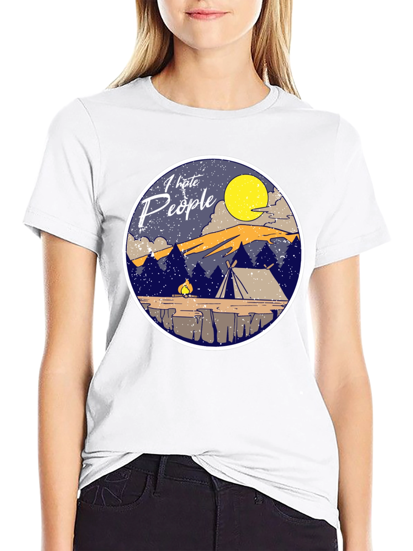 I Hate People Camping T-Shirt Introvert Tee
