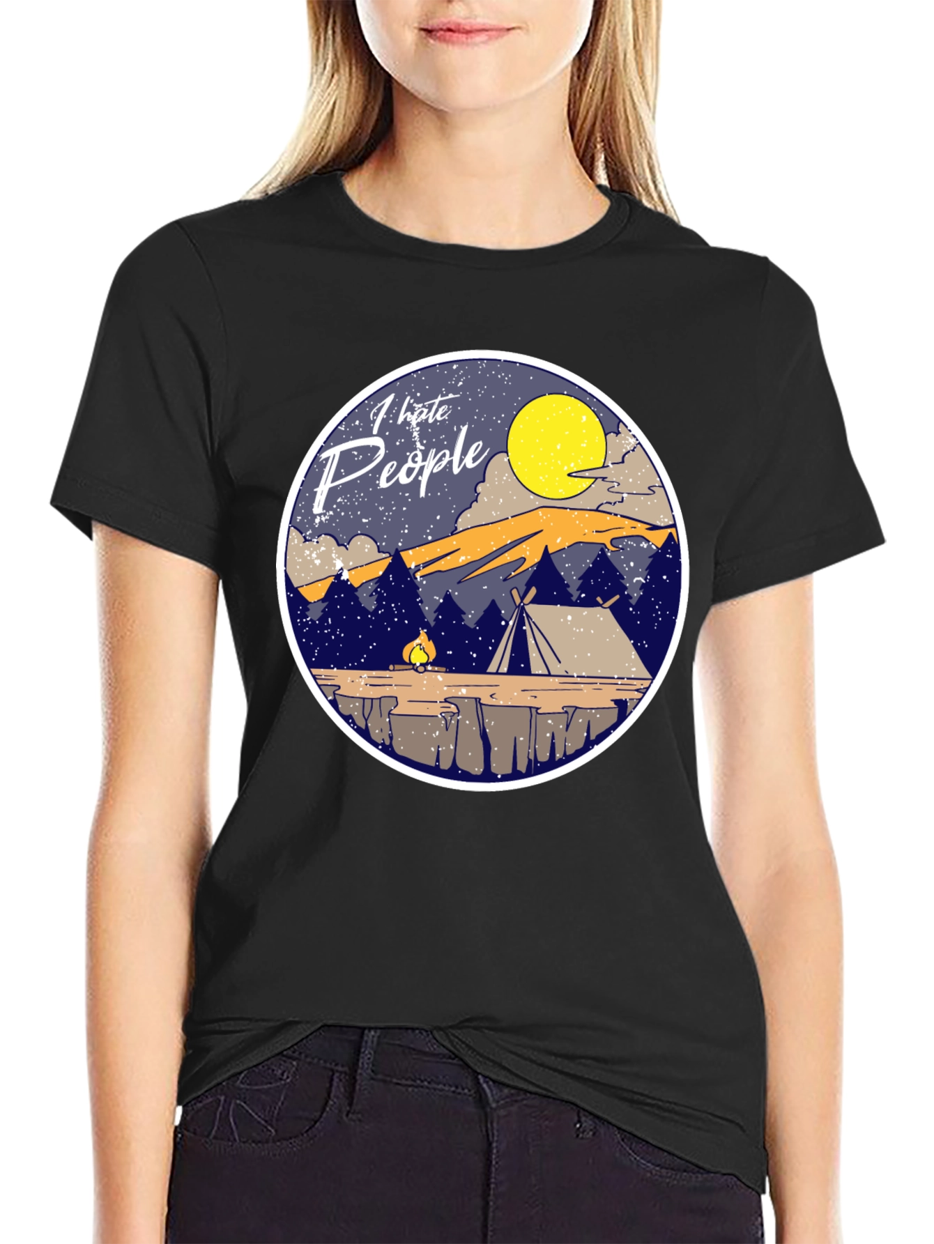 I Hate People Camping T-Shirt Introvert Tee