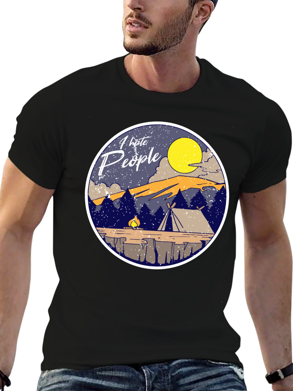 I Hate People Camping T-Shirt Introvert Tee
