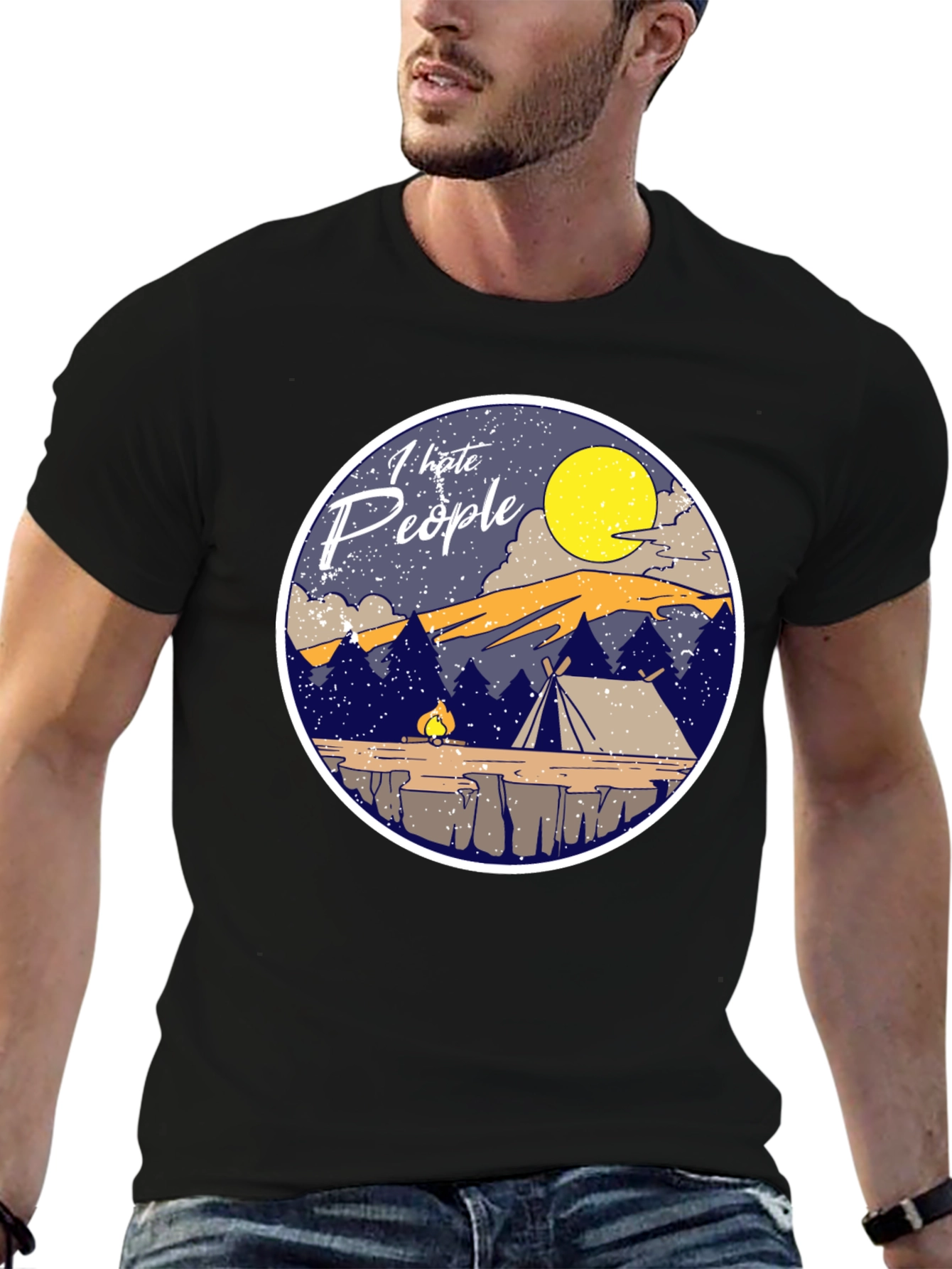 I Hate People Camping T-Shirt Introvert Tee