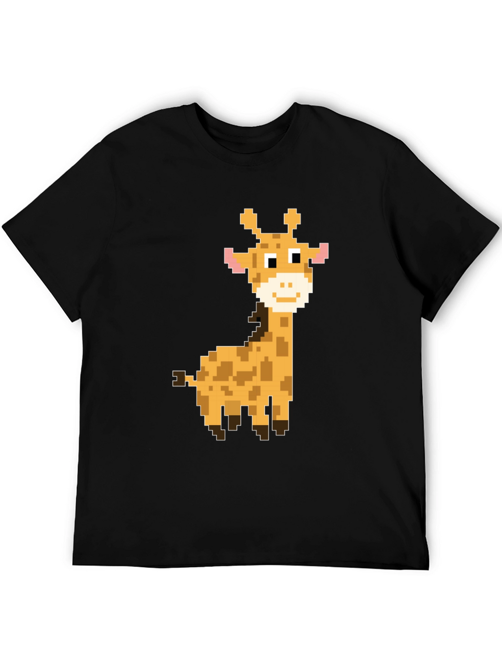 Pixel Giraffe Black T-Shirt - Unique Graphic Tee
