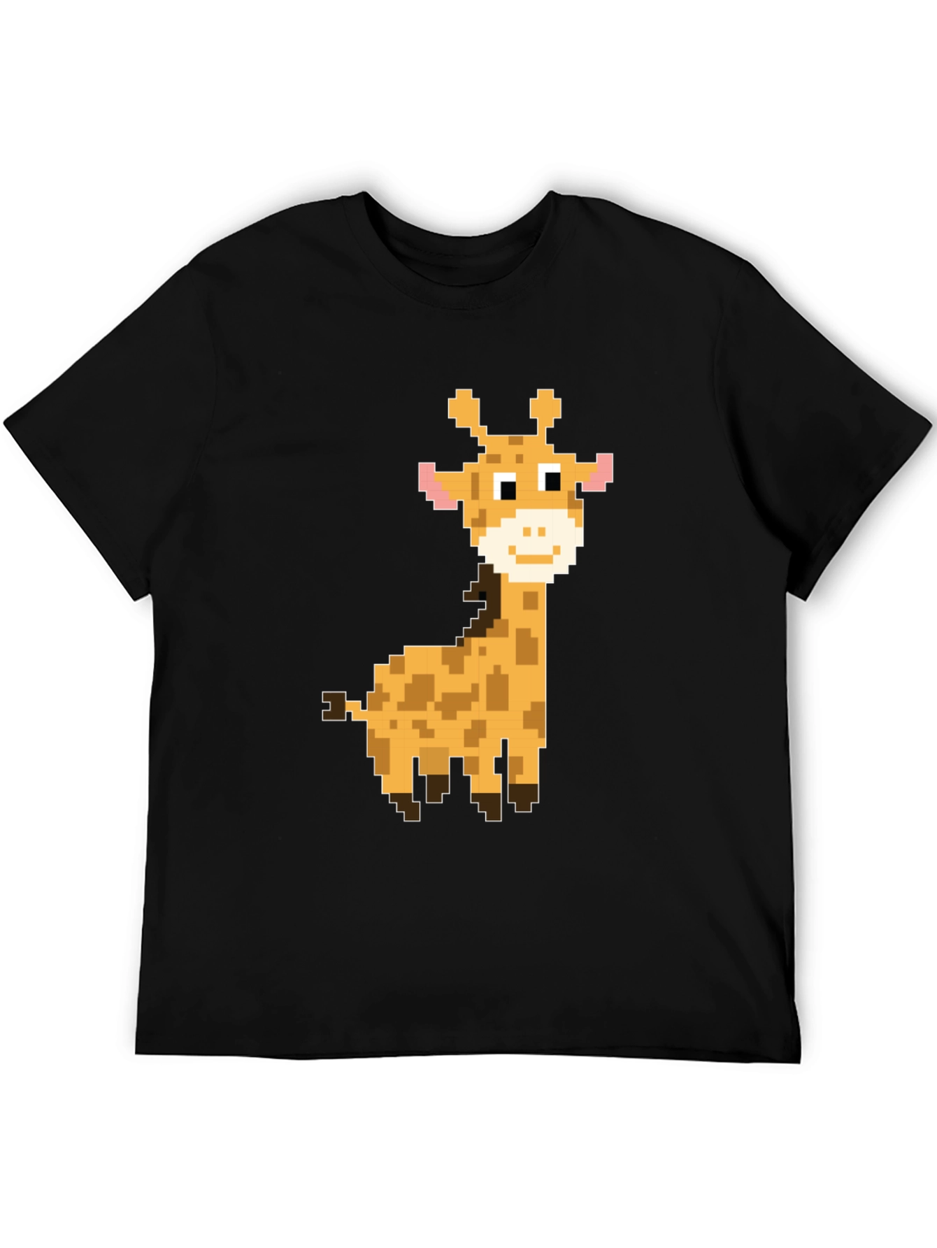 Pixel Giraffe Black T-Shirt - Unique Graphic Tee