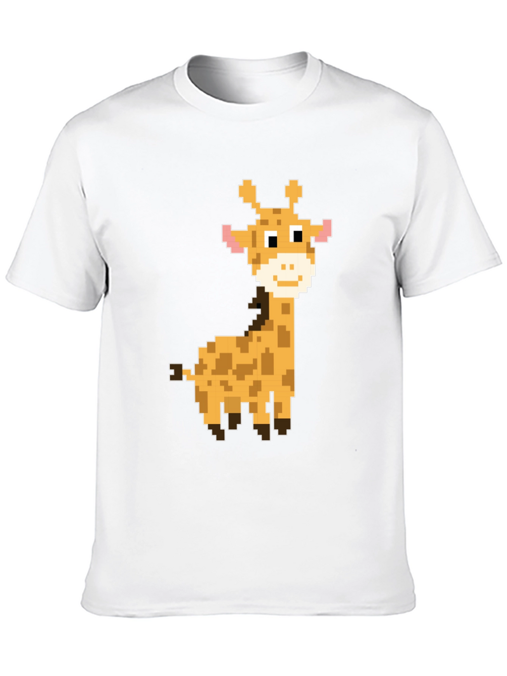 Pixel Giraffe Black T-Shirt - Unique Graphic Tee