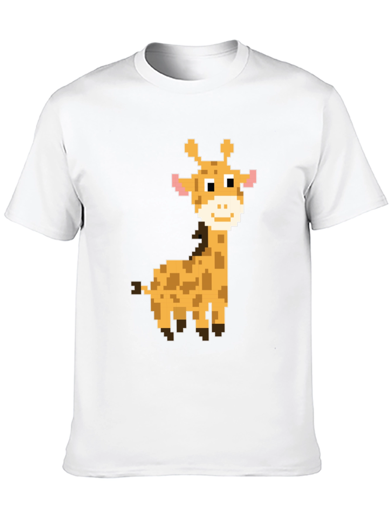 Pixel Giraffe Black T-Shirt - Unique Graphic Tee