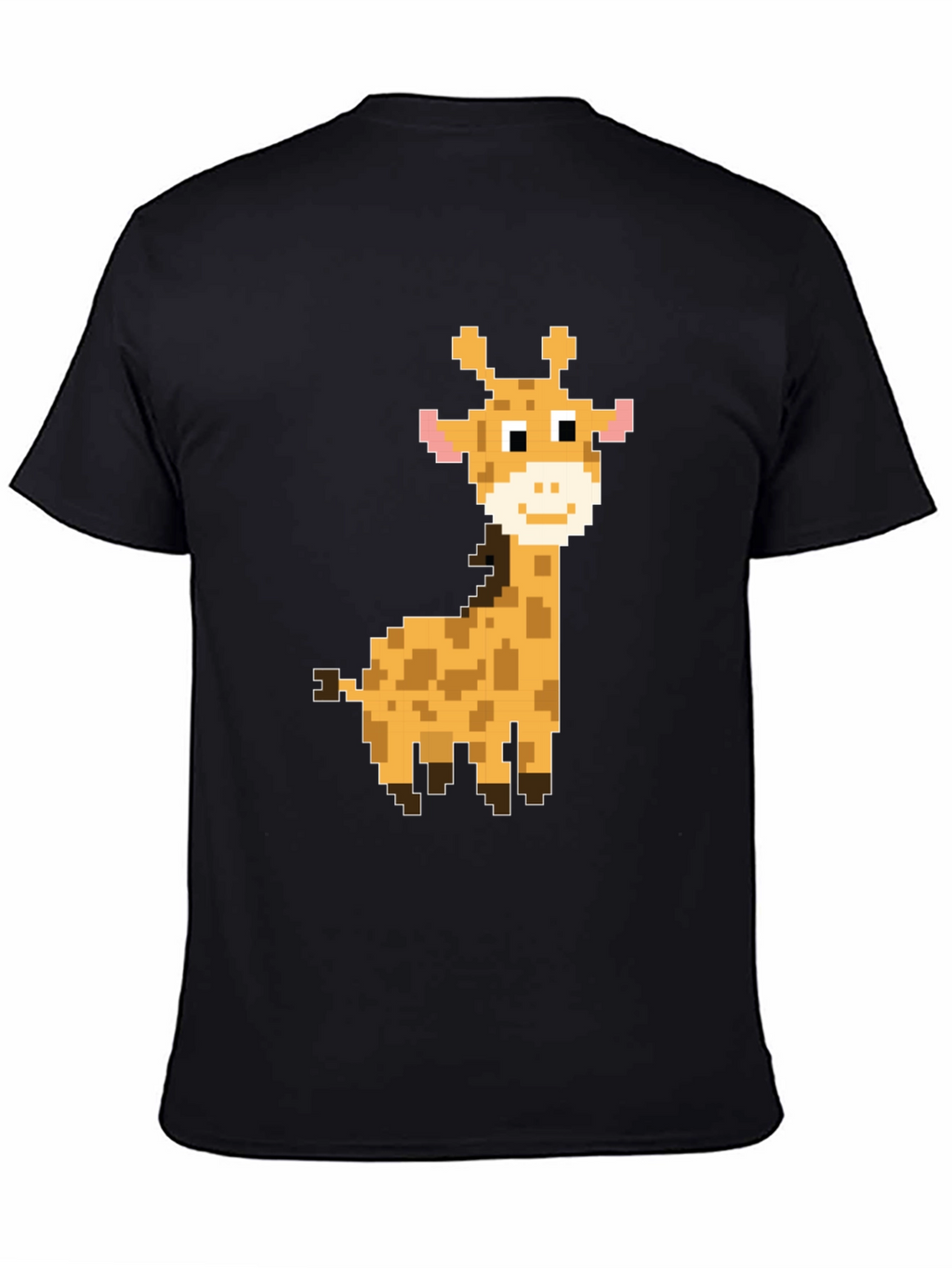 Pixel Giraffe Black T-Shirt - Unique Graphic Tee