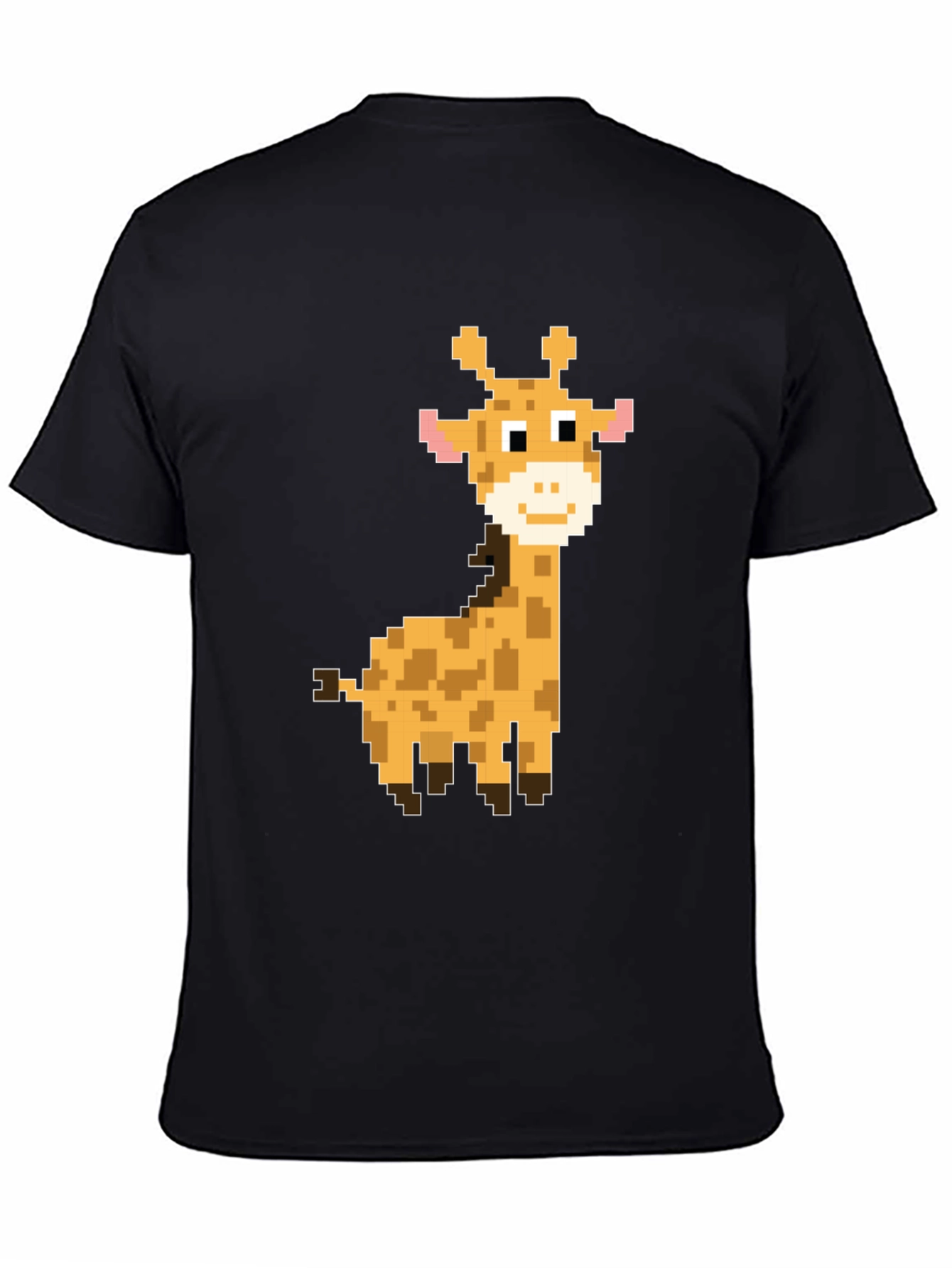 Pixel Giraffe Black T-Shirt - Unique Graphic Tee