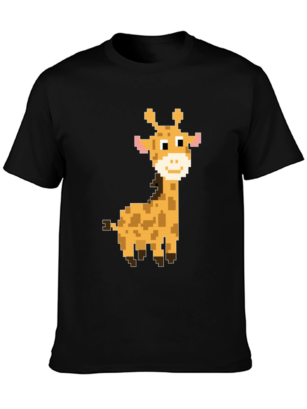 Pixel Giraffe Black T-Shirt - Unique Graphic Tee