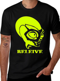 Believe Alien Graphic Tee - Black Cotton T-Shirt