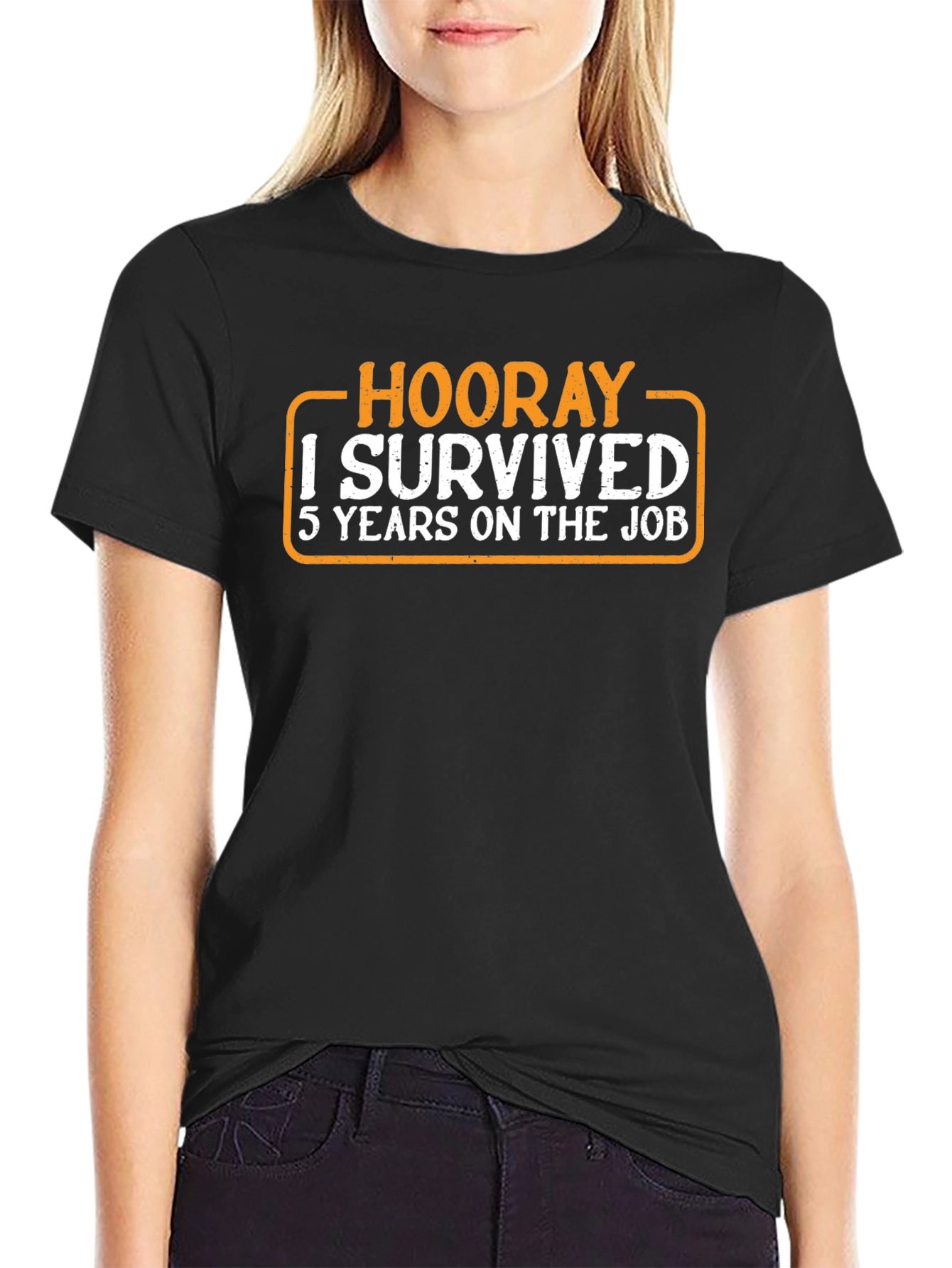 Hooray! I Survived 5 Years On The Job Black T-Shirt