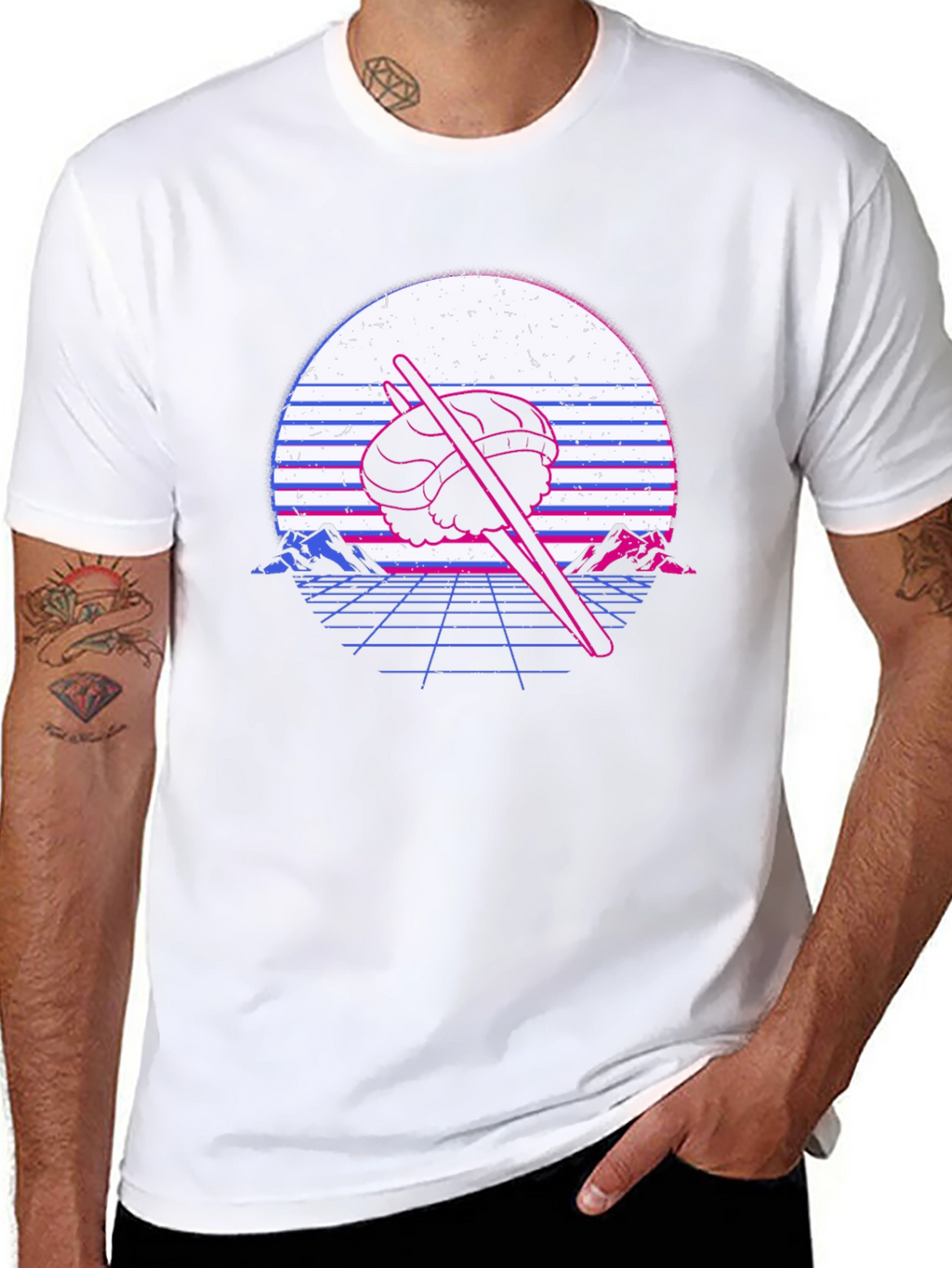 Retro Sushi T-Shirt - Vaporwave Design