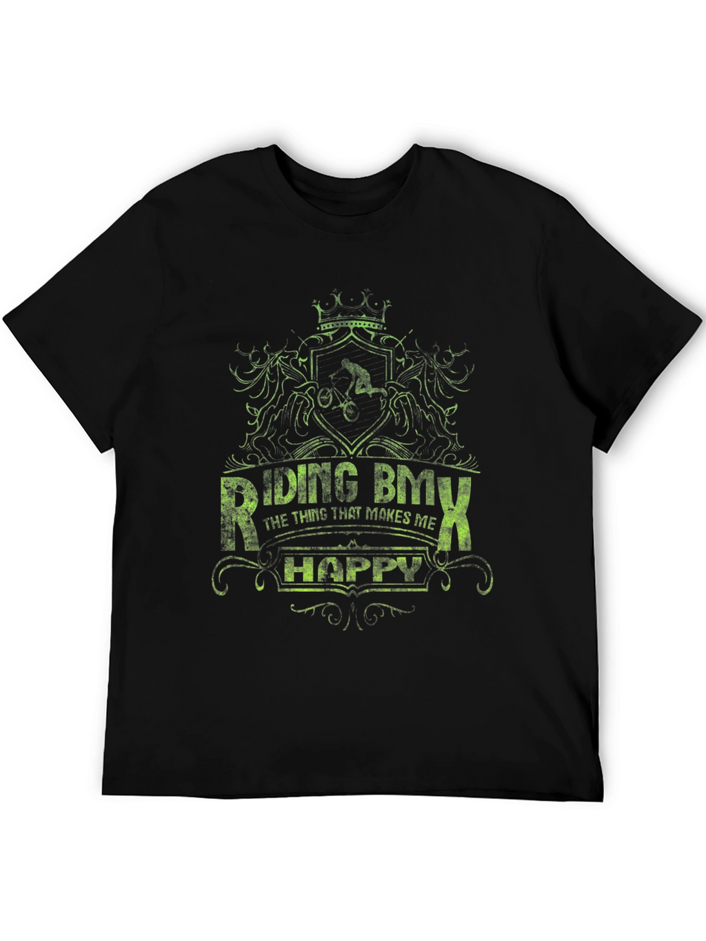 Riding BMX Makes Me Happy Graphic Tee - Black