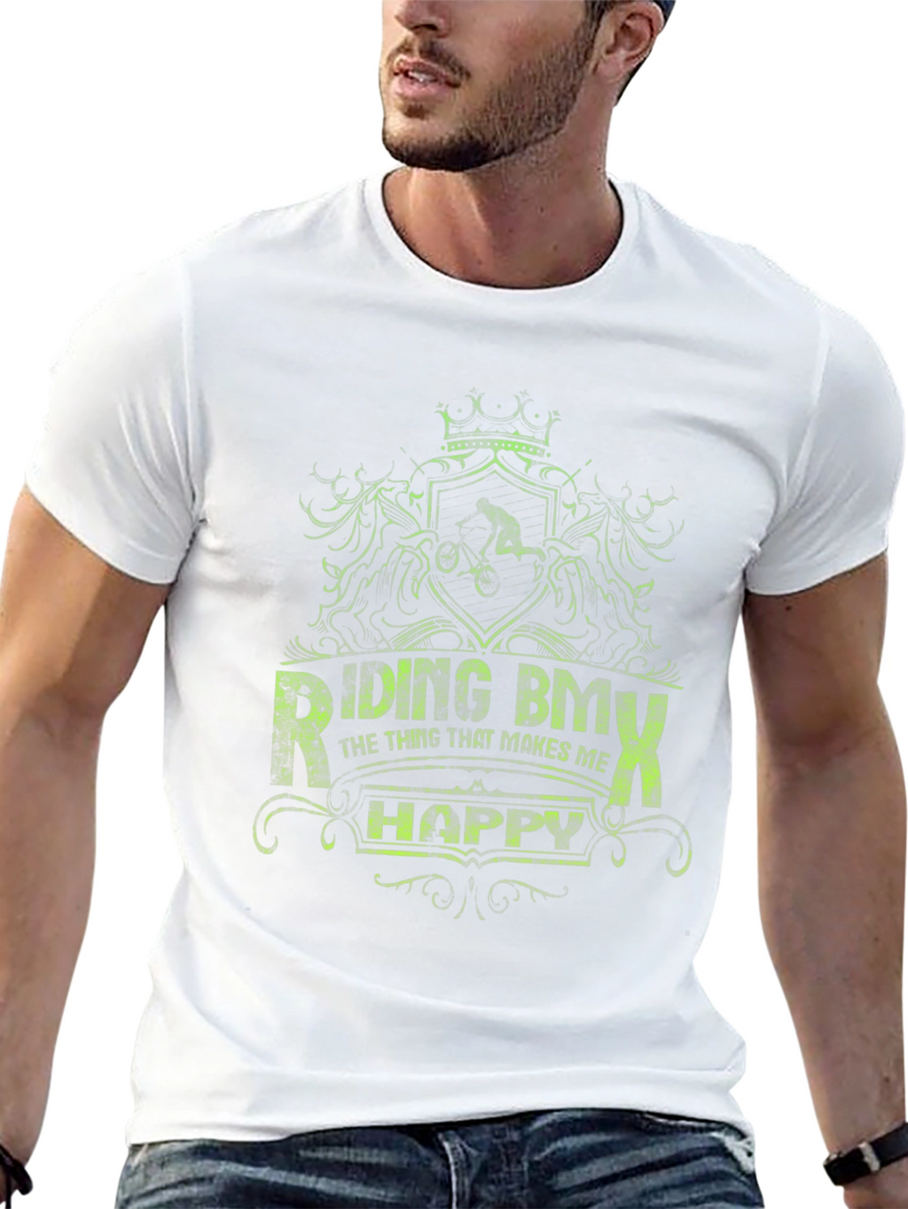 Riding BMX Makes Me Happy Graphic Tee - Black