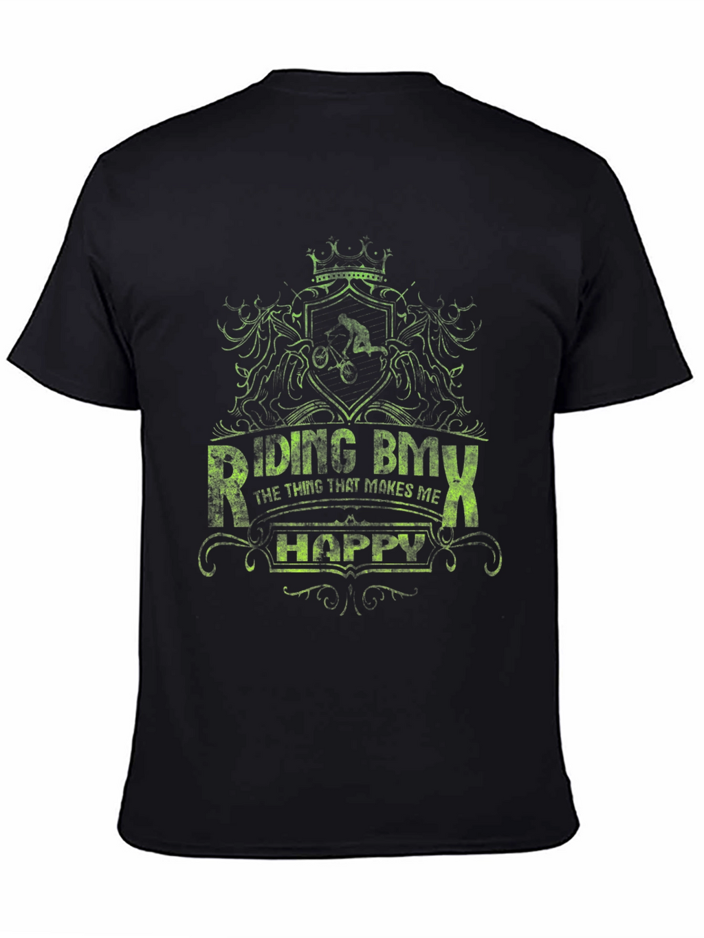 Riding BMX Makes Me Happy Graphic Tee - Black