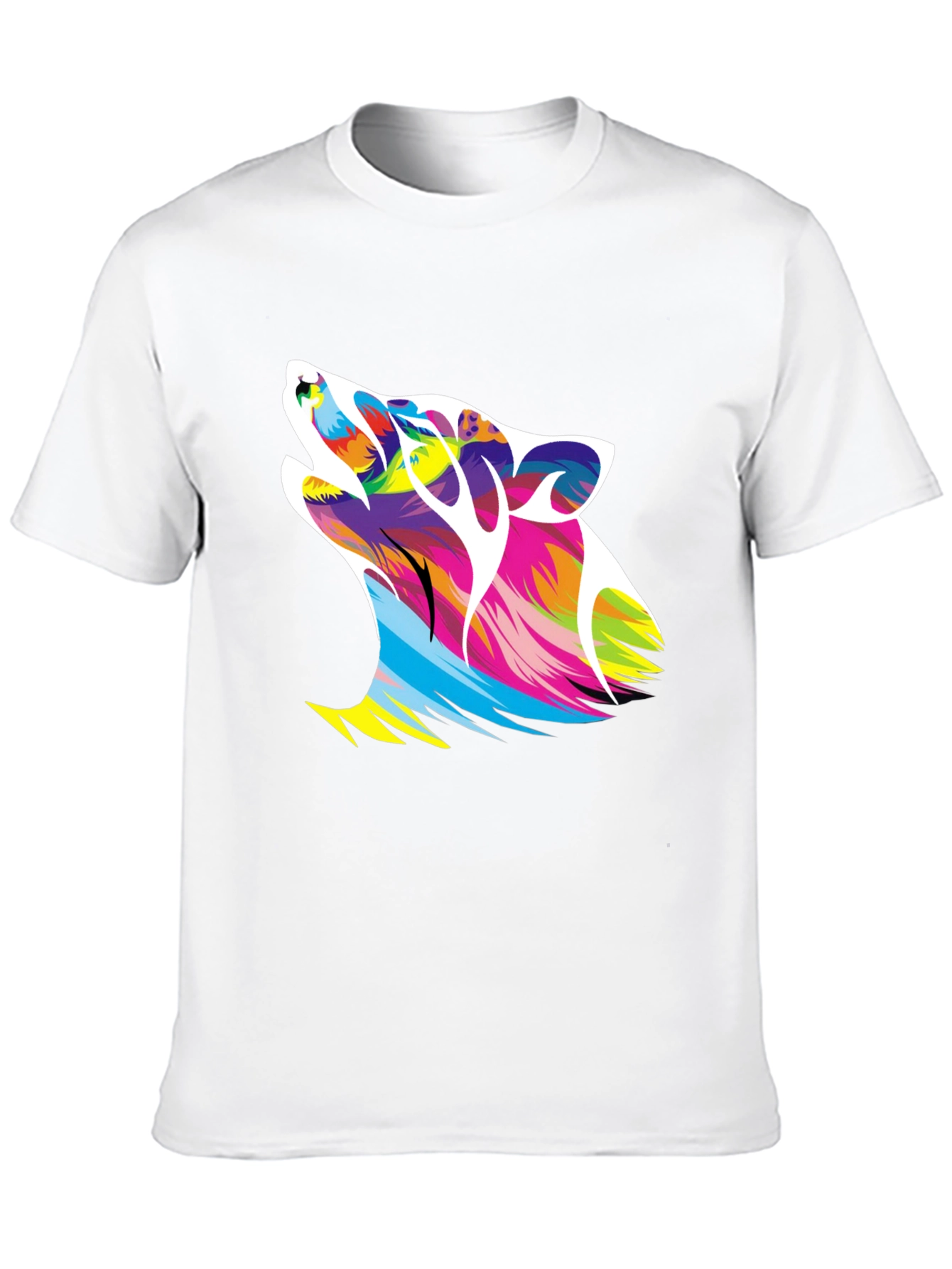 Vivid Wolf Graphic Black T-Shirt