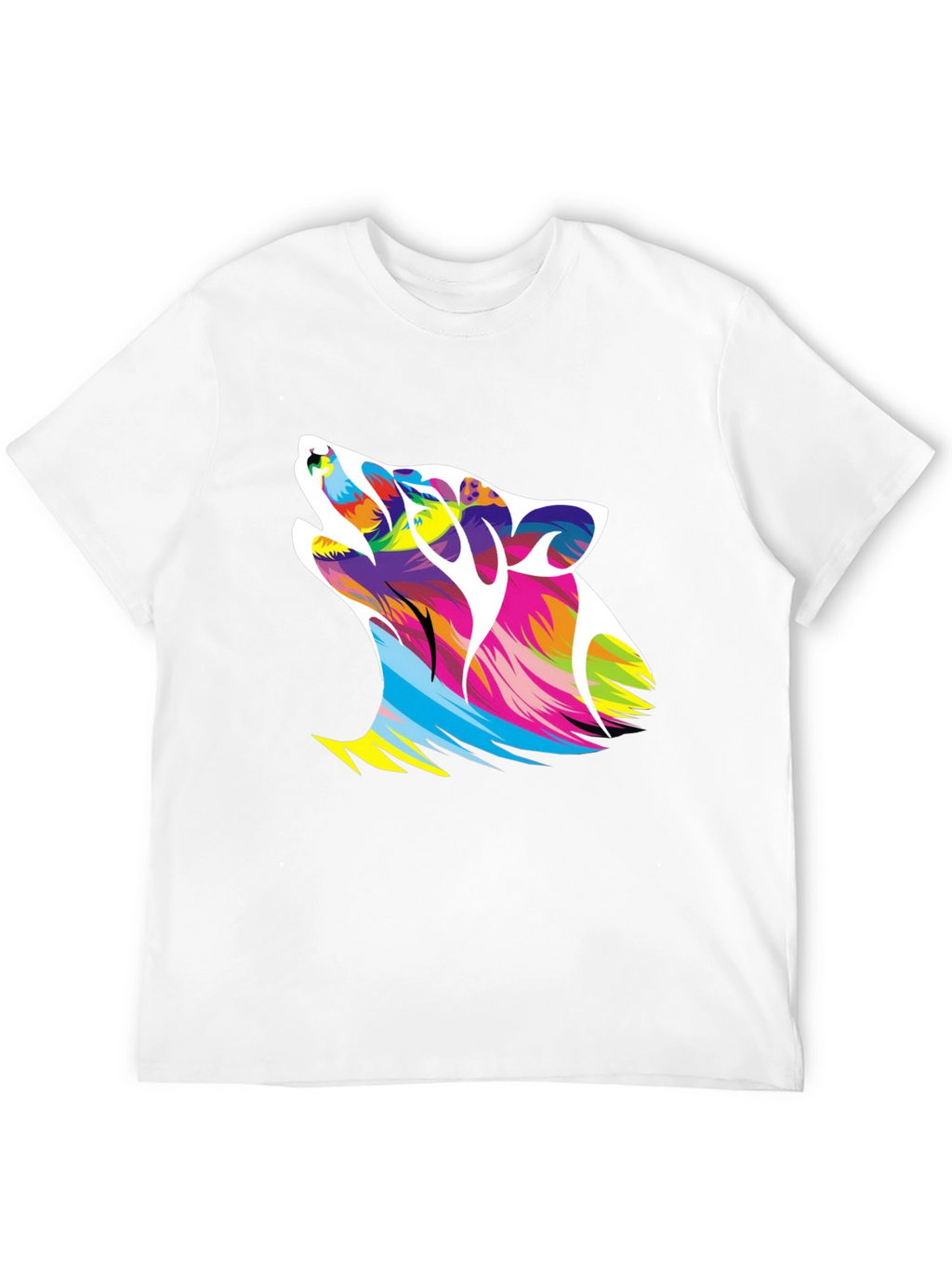 Vivid Wolf Graphic Black T-Shirt