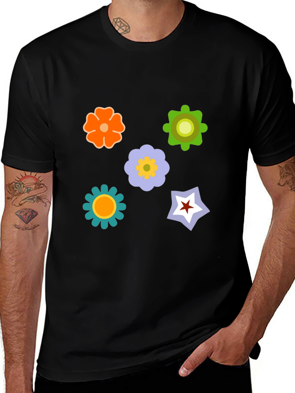 Floral Graphic Print T-Shirt - Casual Style