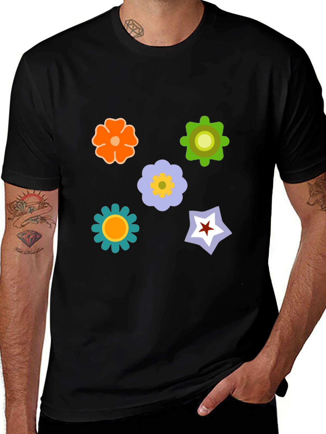 Floral Graphic Print T-Shirt - Casual Style