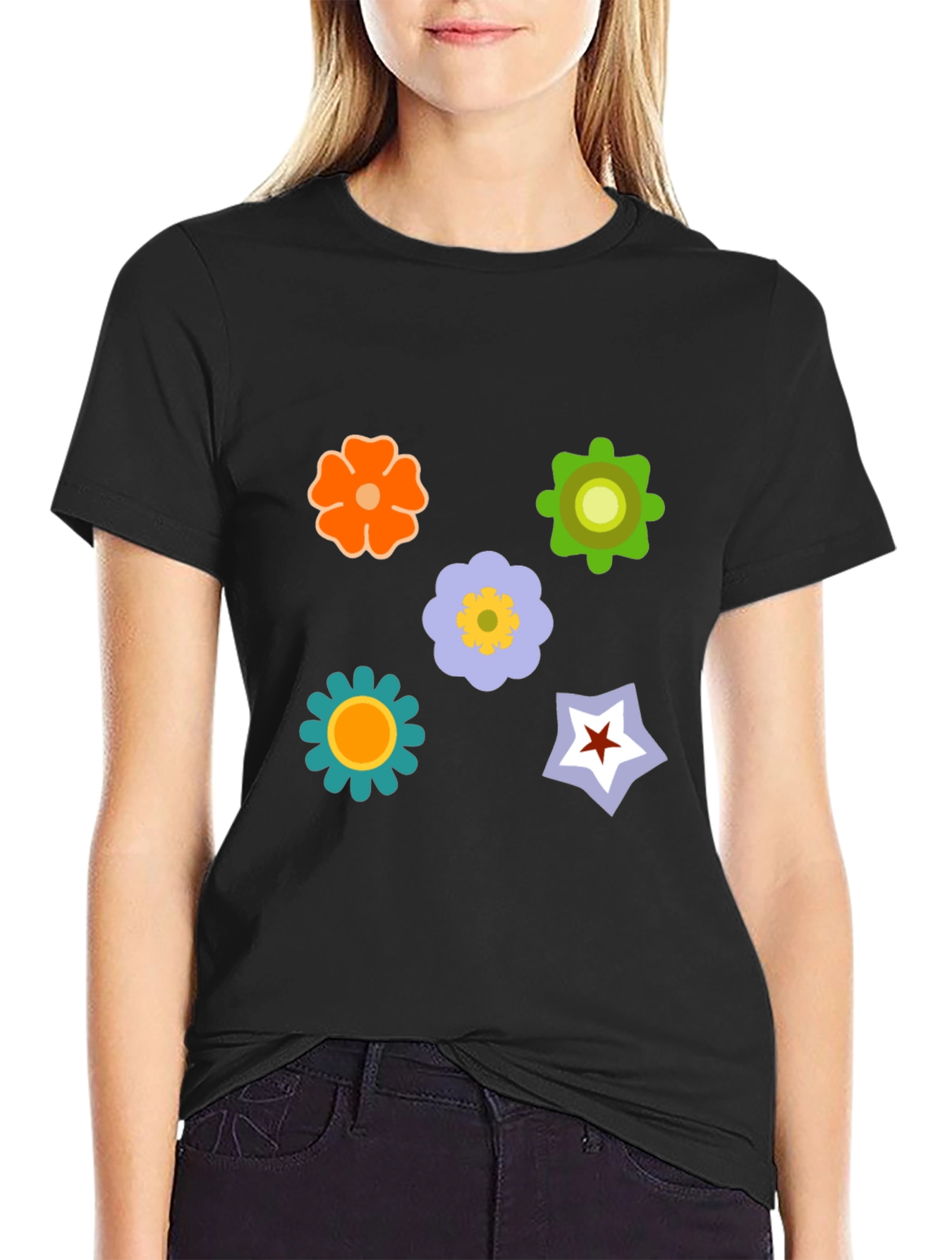 Floral Graphic Print T-Shirt - Casual Style