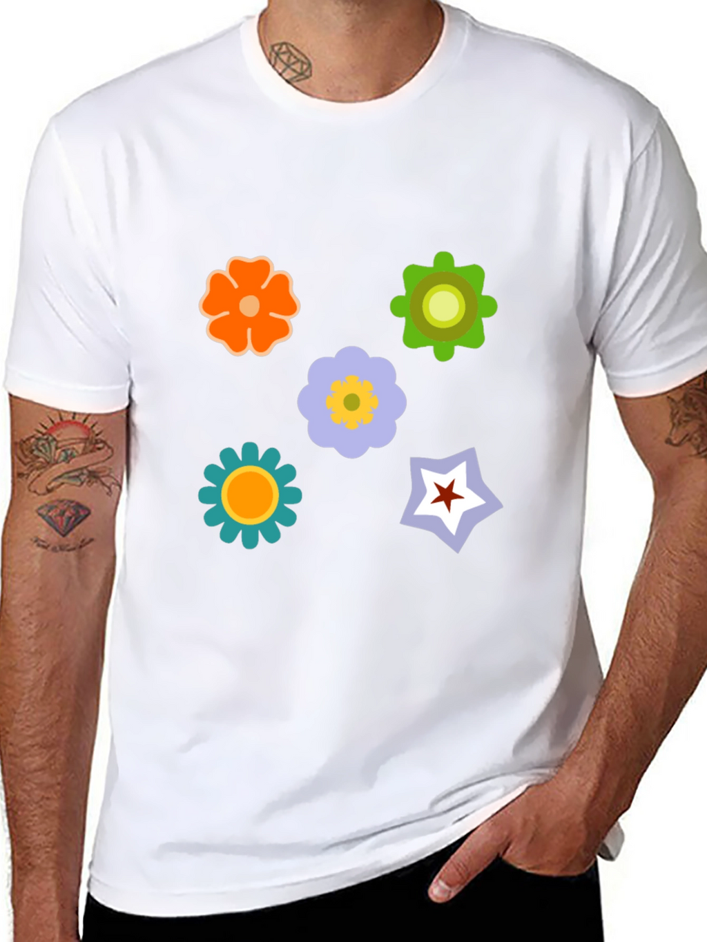 Floral Graphic Print T-Shirt - Casual Style