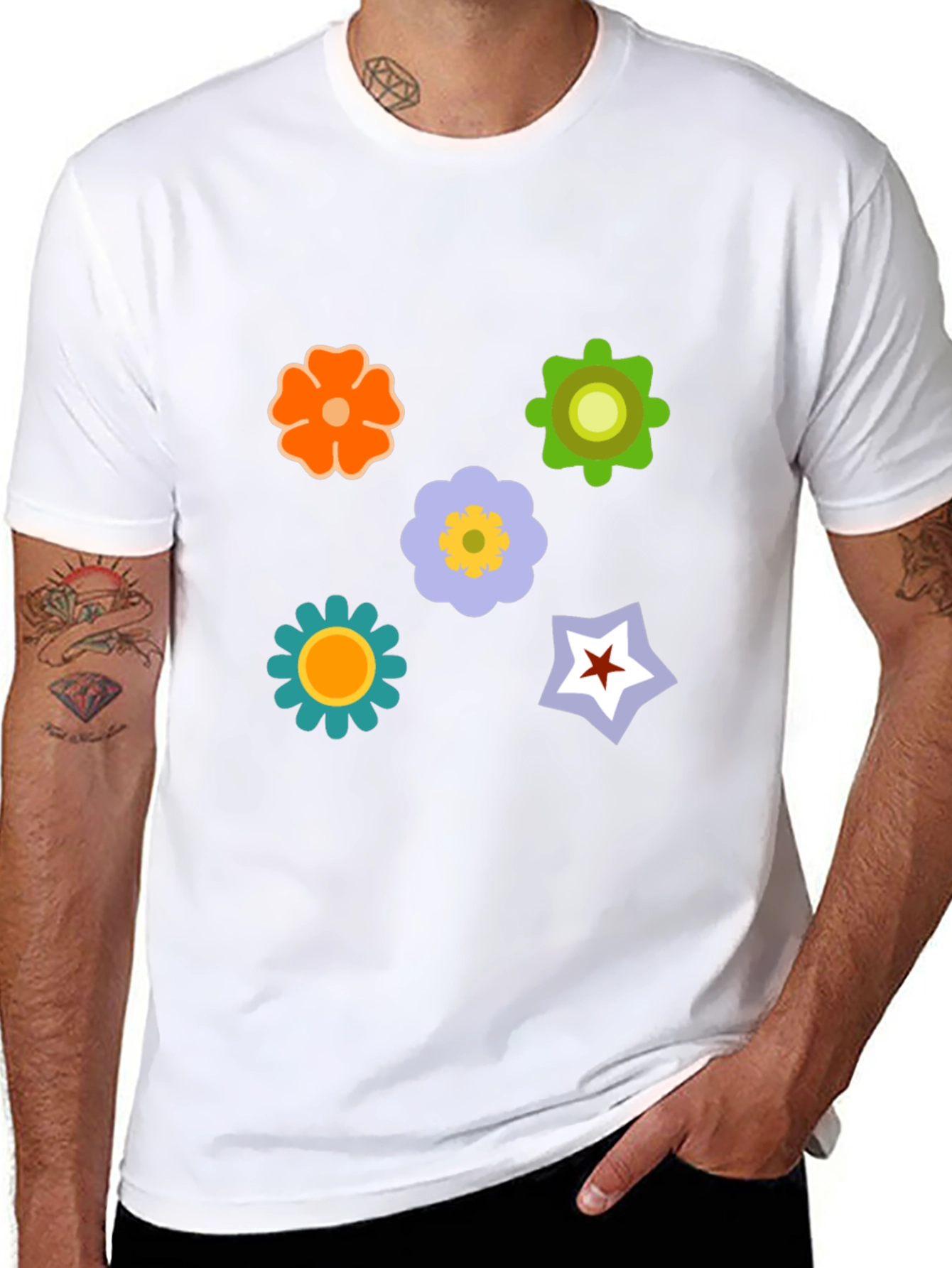 Floral Graphic Print T-Shirt - Casual Style