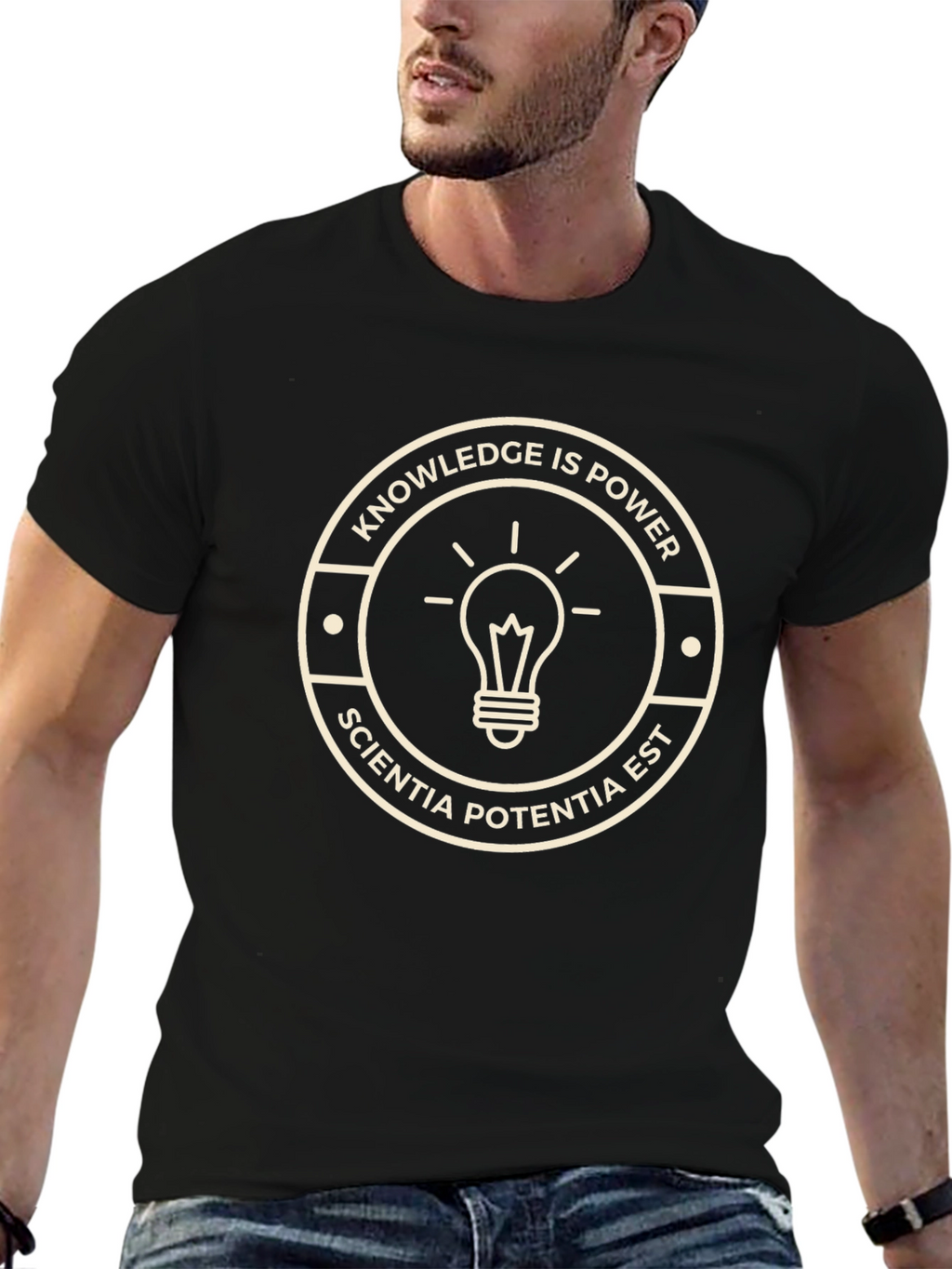 Knowledge is Power T-Shirt - Sciencia Potentia Est Tee