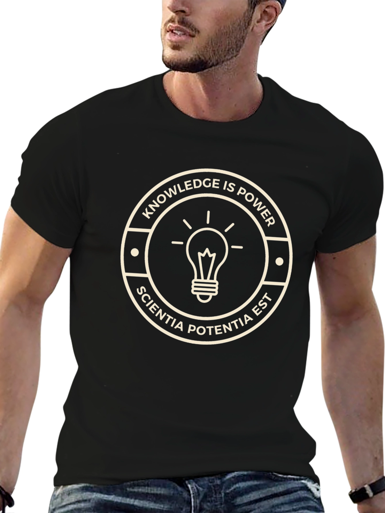 Knowledge is Power T-Shirt - Sciencia Potentia Est Tee